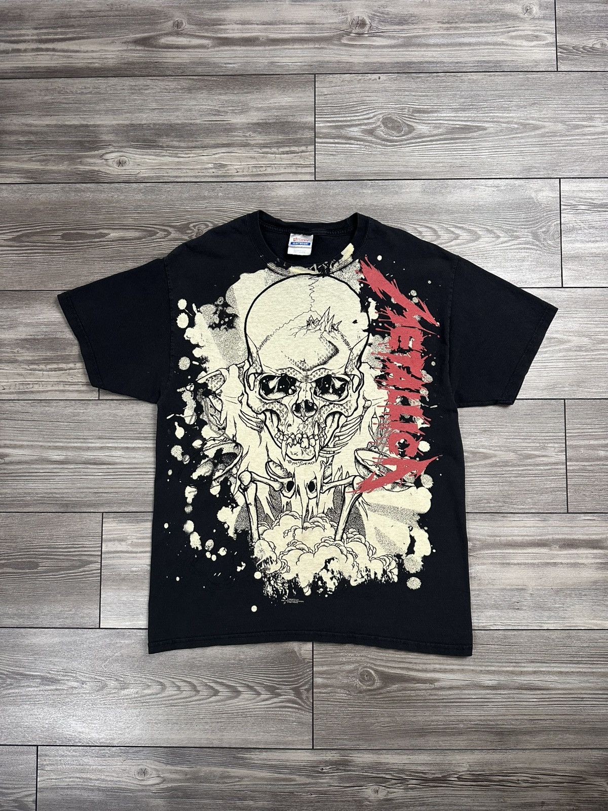 Band Tees × Hanes × Metallica Crazy Vintage Y2K Metallica Pushead T Shirt Size US L / EU 52-54 / 3 - 1 Thumbnail