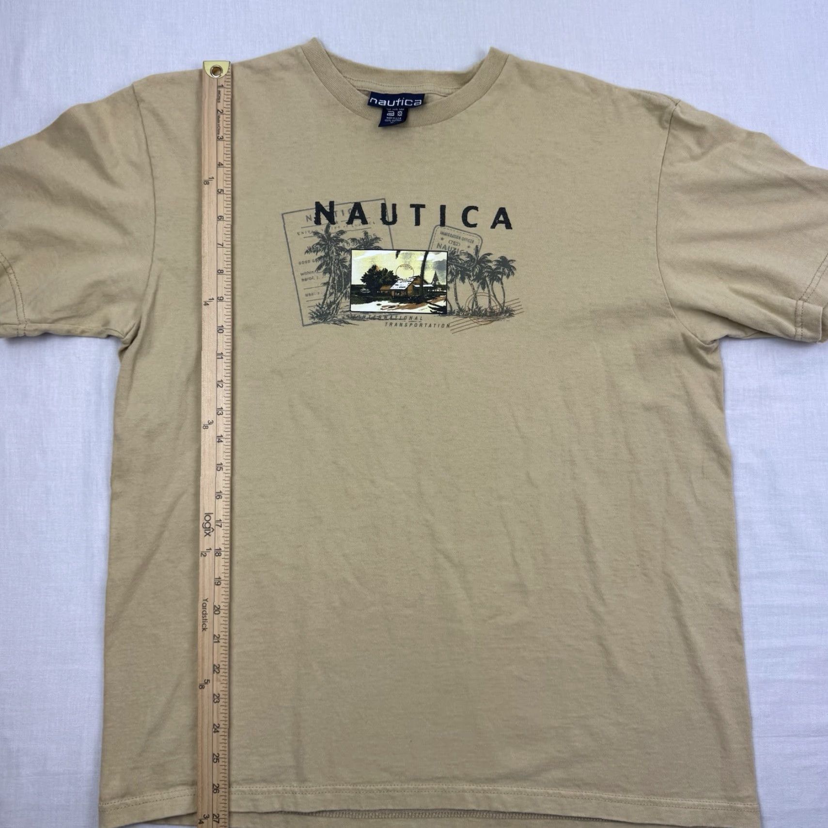 Nautica VINTAGE Nautica Shirt Adult M Beige Nautical Sailing Tropical 90s USA Mens Size US M / EU 48-50 / 2 - 4 Thumbnail