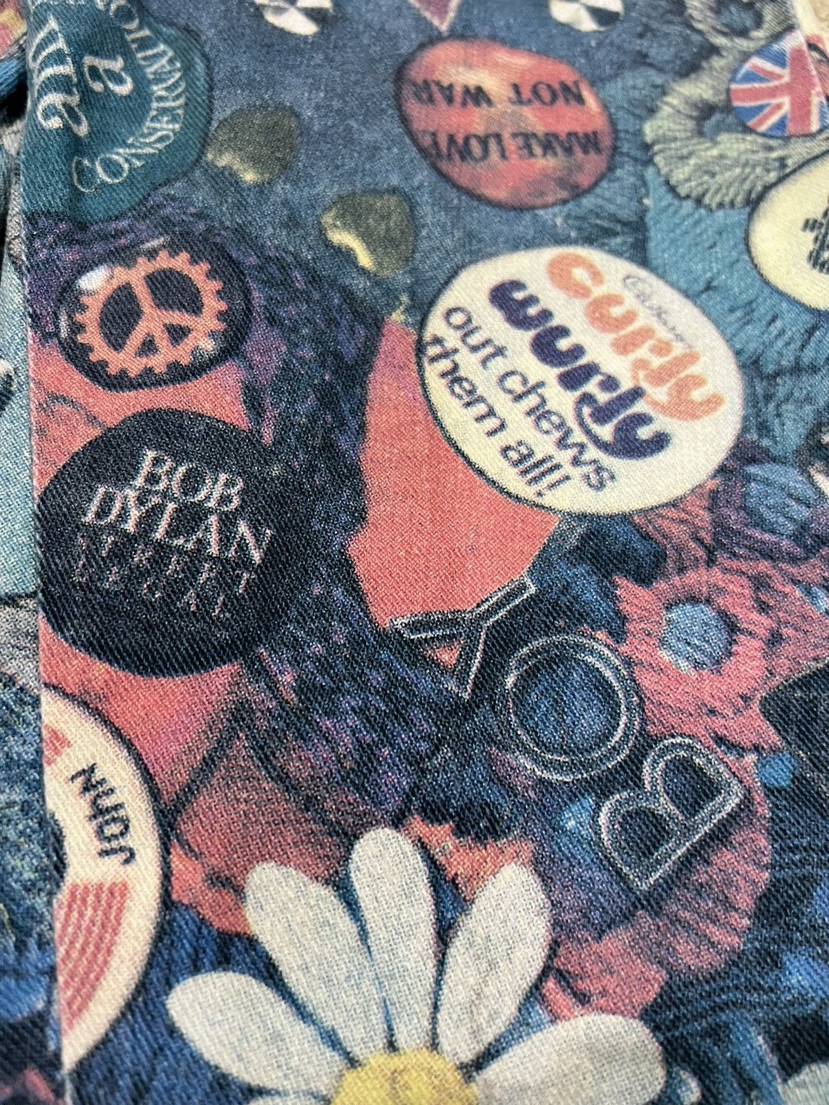 POP MAGAZINE × Vintage Vintage 1980s MODZART London Overprinted Flare Hem Jeans Size US 26 / EU 42 - 9 Thumbnail