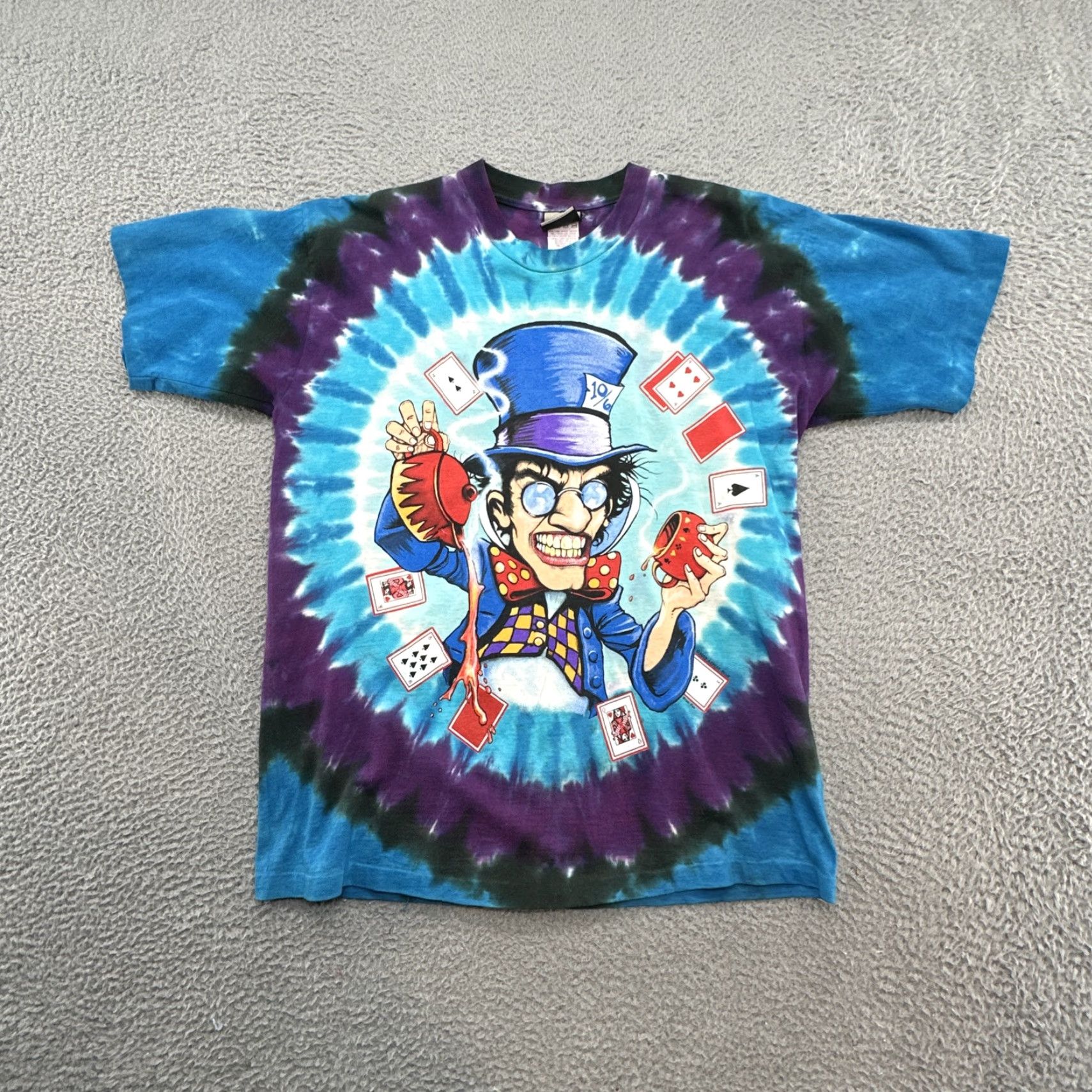 Liquid Blue VINTAGE Liquid Blue MAD HATTER T-Shirt Alice in Wonderland Single Stitch Mens Large Blue Cotton 90s Graphic Print Crew Neck Short Sleeve Theme 90s Size US L / EU 52-54 / 3 - 2 Thumbnail