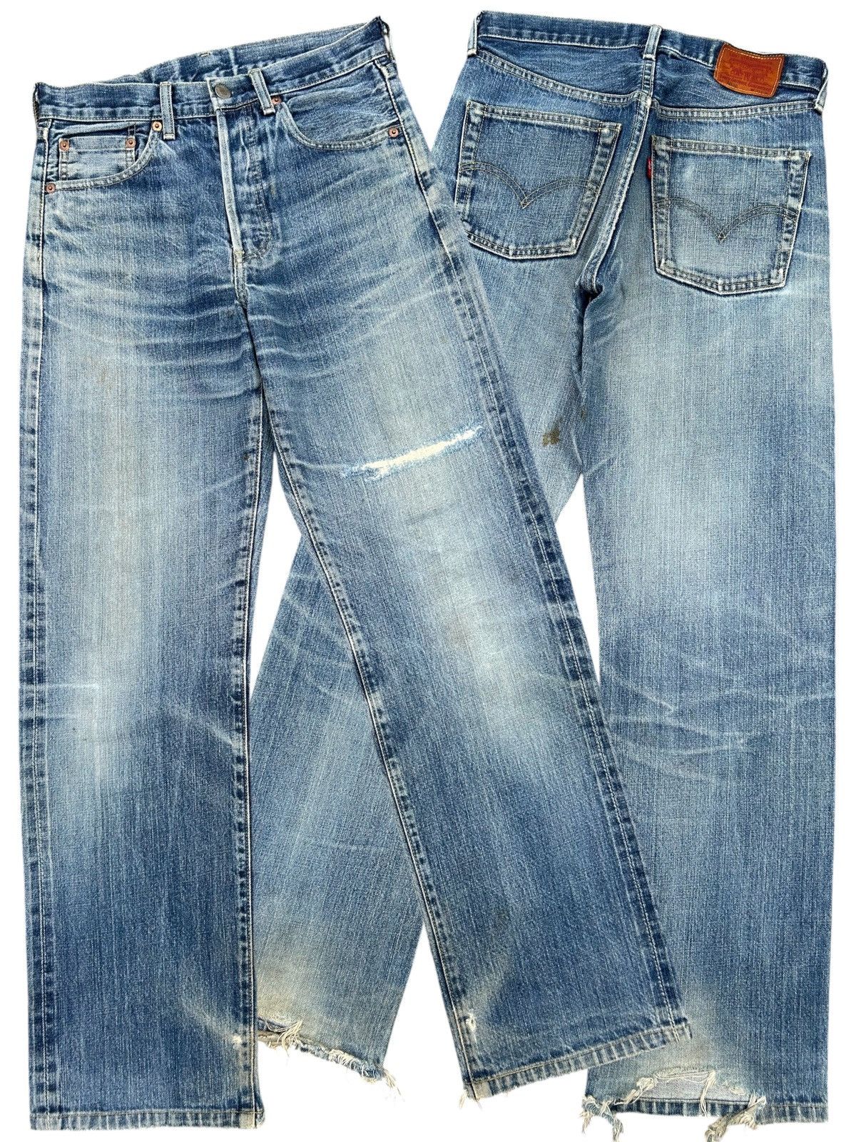 Kapital Vintage Levis Big E Selvedge Distressed Denim Jeans Size US 28 / EU 44 - 1 Thumbnail