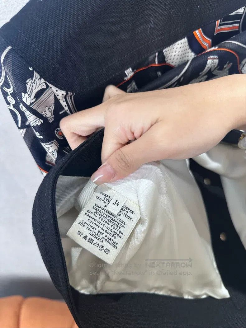 Hermes Hermes Black Printed Denim Jacket Size XXS / US 00 / IT 34 - 4 Thumbnail