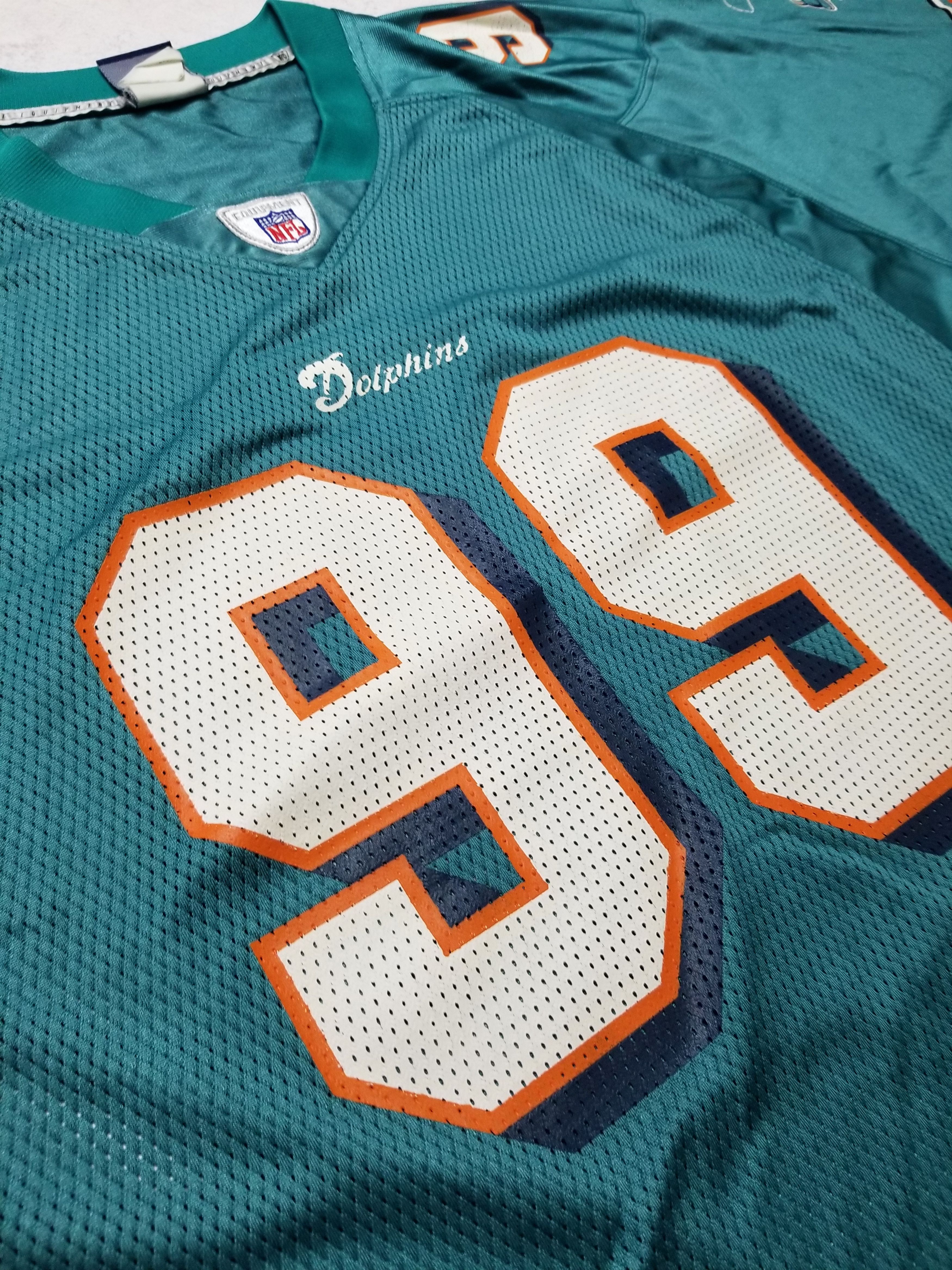 Reebok VTG Miami Dolphins Jason Taylor #99 Football Teal Jersey Size US L / EU 52-54 / 3 - 14 Thumbnail