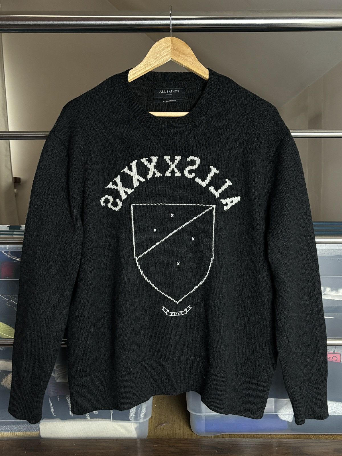 Allsaints × Designer AllSaints Oversized Shield Sweater Size US S / EU 44-46 / 1 - 1 Thumbnail