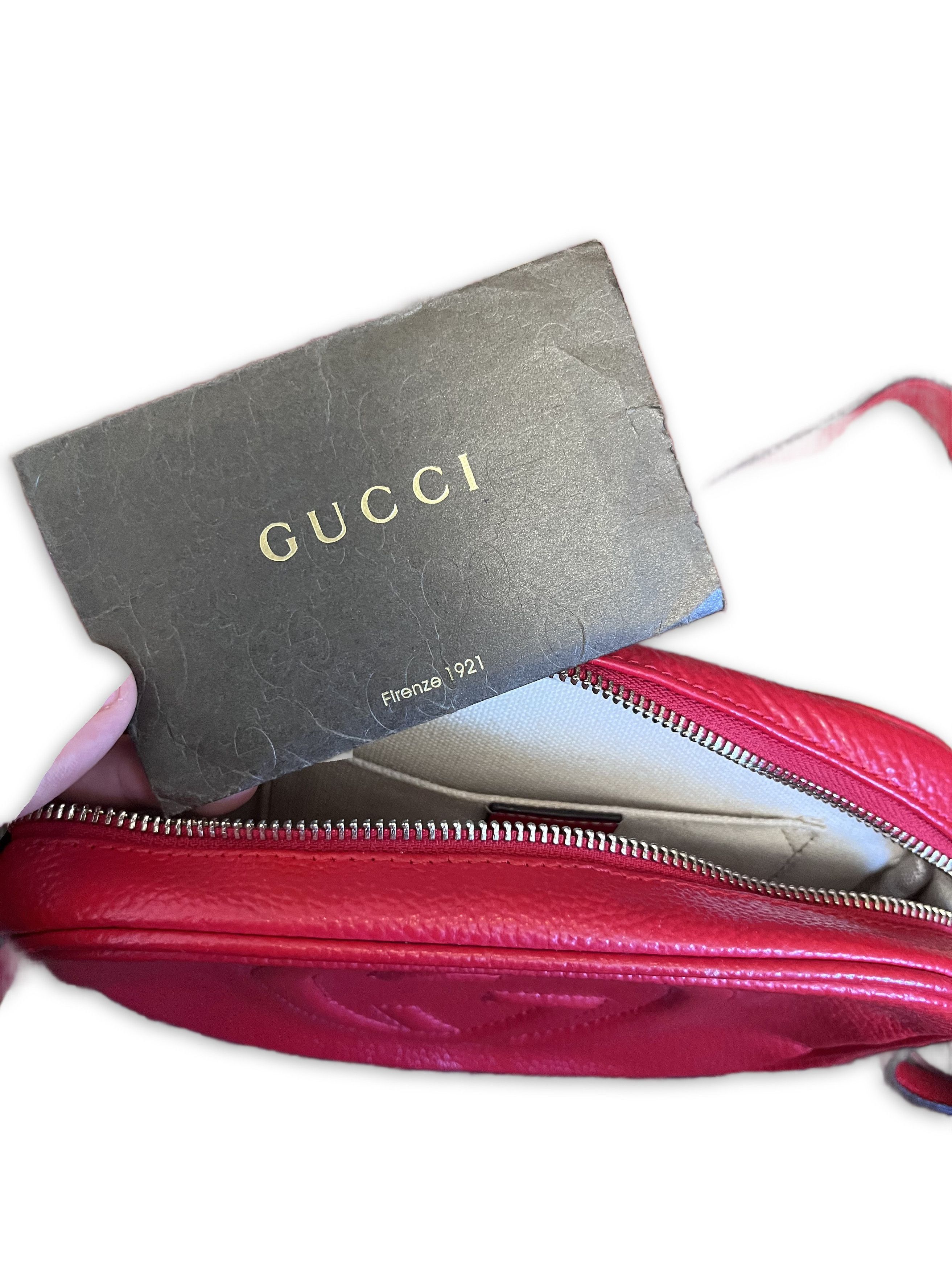 Gucci Gucci - Soho Disco Pebbled Leather Red Silver-Tone Preloved Size ONE SIZE - 6 Thumbnail