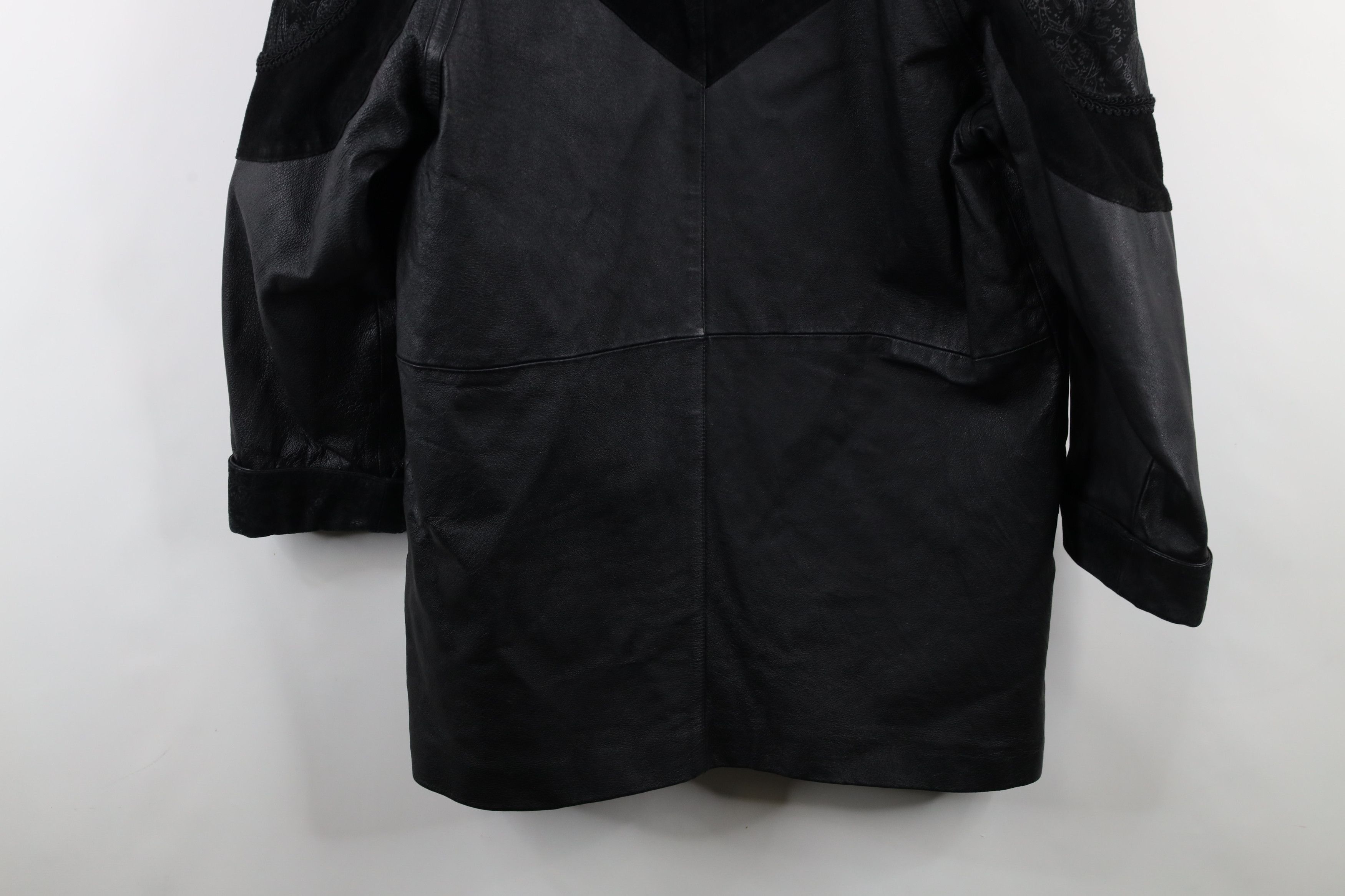Vintage Vintage 90s Streetwear Goth Paisley Leather Jacket Black Size L / US 10 / IT 46 - 15 Thumbnail