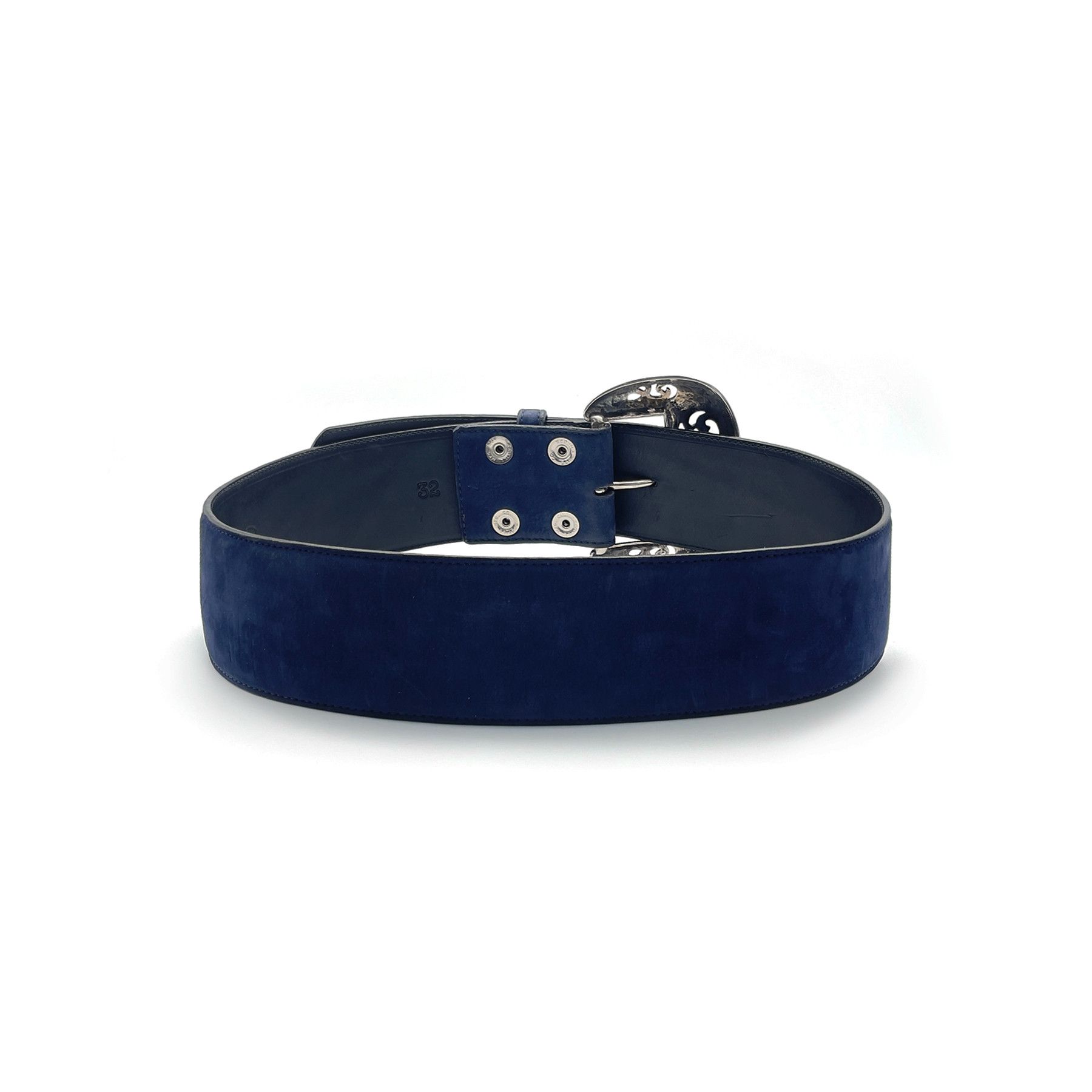 Chrome Hearts Chrome Hearts Silver Vine Navy Nubuck Classic Belt Size ONE SIZE - 4 Thumbnail