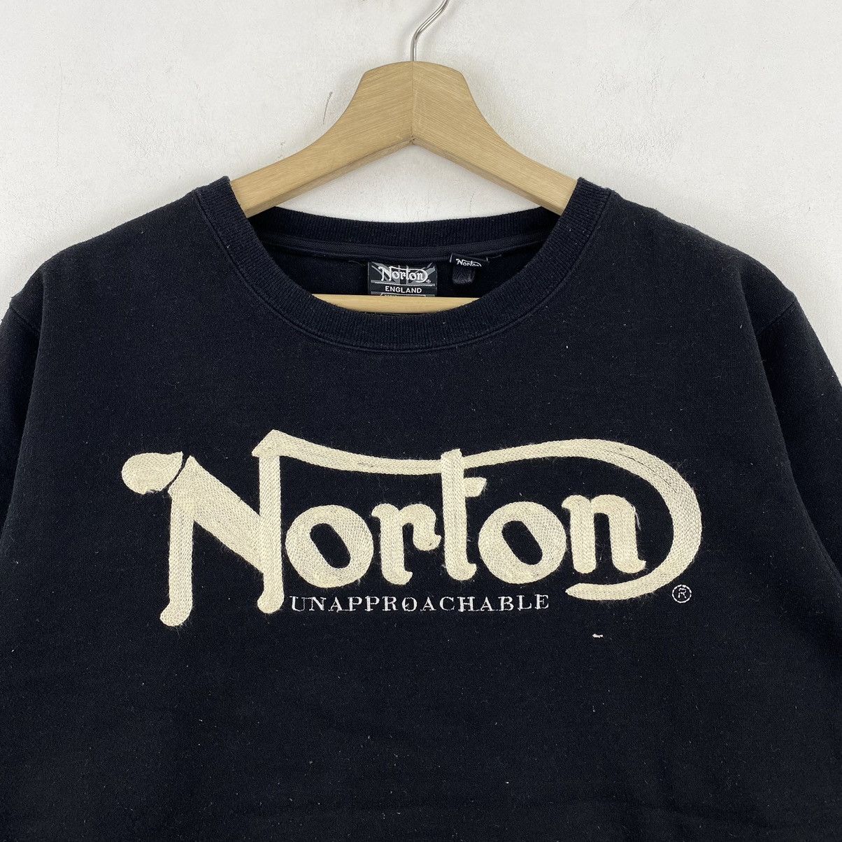 Norton NORTON ENGLAND Embroidered Brand Black Sweatshirt Size US M / EU 48-50 / 2 - 2 Thumbnail