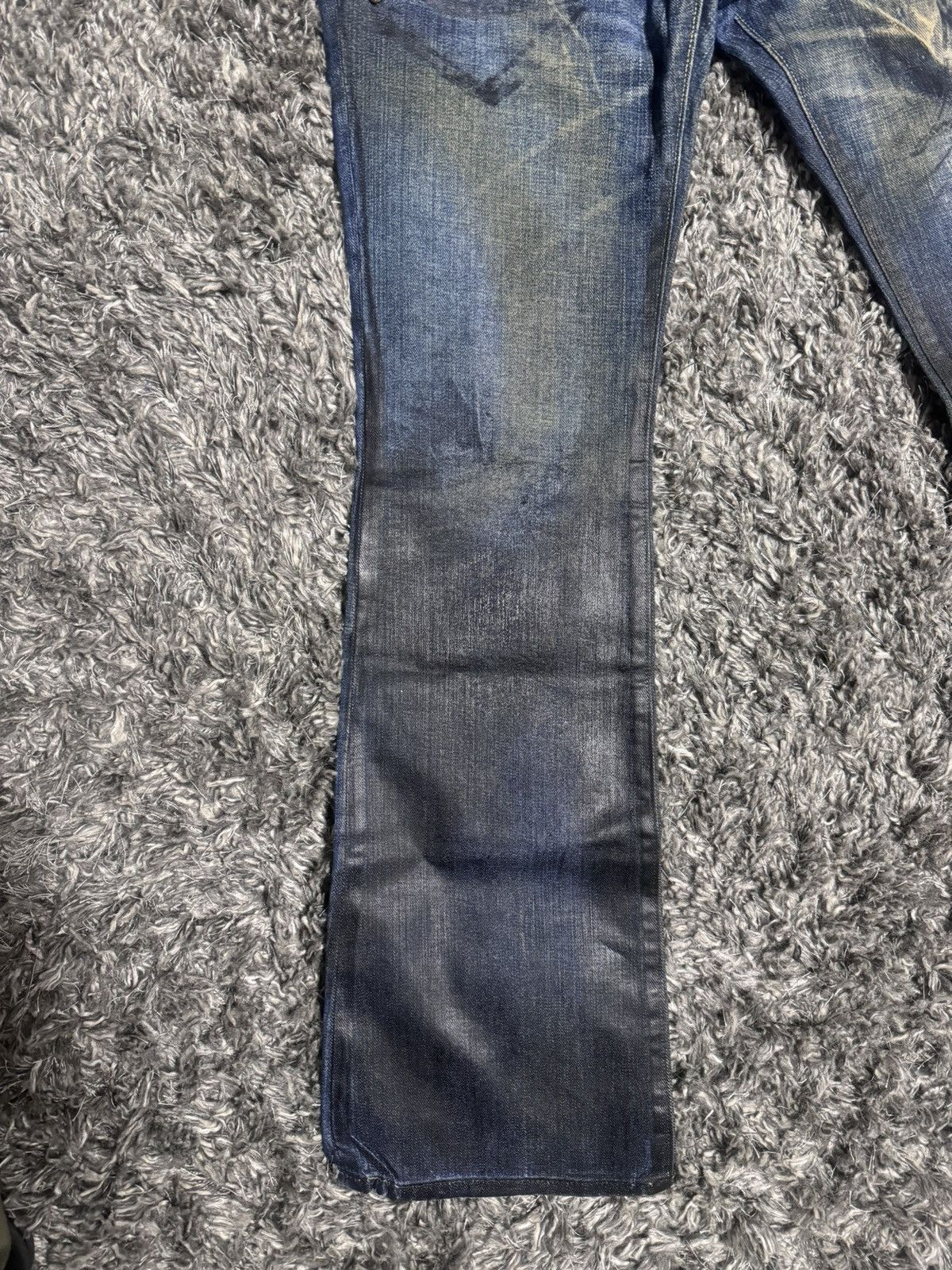 Japanese Brand “Empire of the Baal” Wax Finish Flared Jeans Size US 28 / EU 44 - 3 Thumbnail