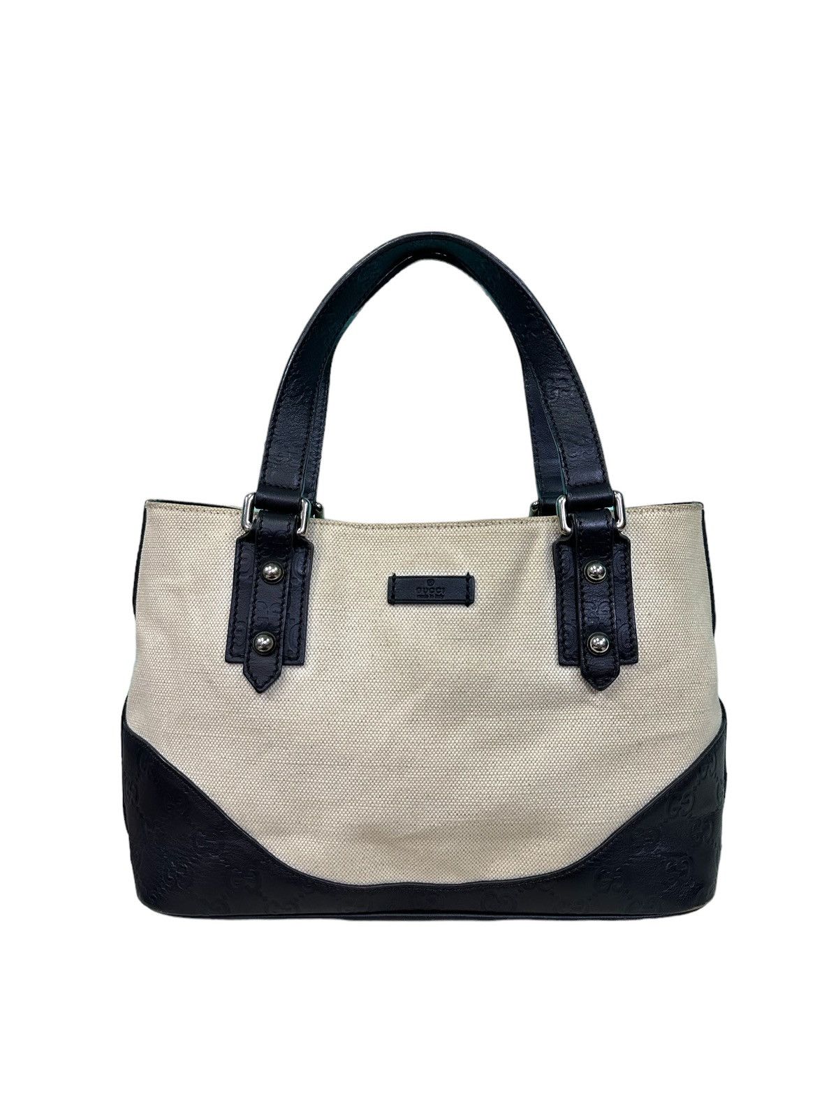 Gucci AUTHENTIC GUCCI CANVAS LEATHER HANDBAG Size ONE SIZE - 1 Thumbnail