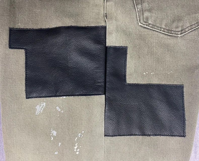 Helmut Lang HELMUT LANG size31 Brown mud dyed ink splattered leather je Size US 31 - 4 Thumbnail