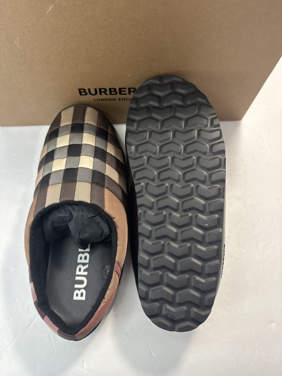 Burberry BURBERRY SLIPPERS AND CLOGS MEN FABRIC BROWN BIRCH Size US 8.5 / EU 41-42 - 3 Thumbnail