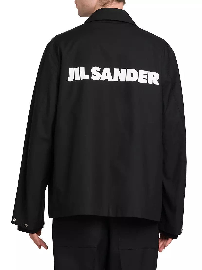 Jil Sander o1s22i1n1024 Cotton Logo Overshirt in Black Size US M / EU 48-50 / 2 - 4 Thumbnail