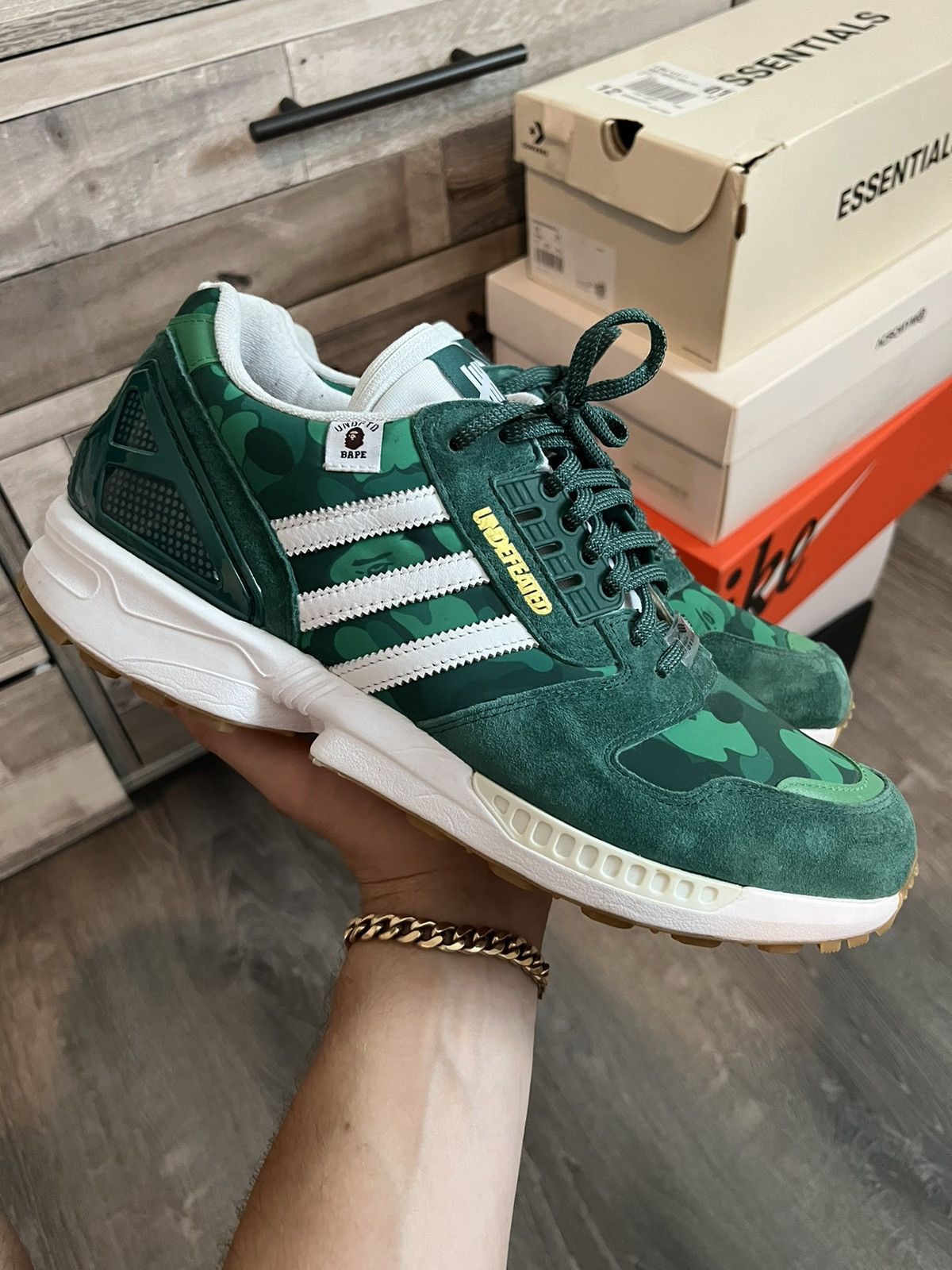 Adidas ZX Flux Bape x Undefeated collab