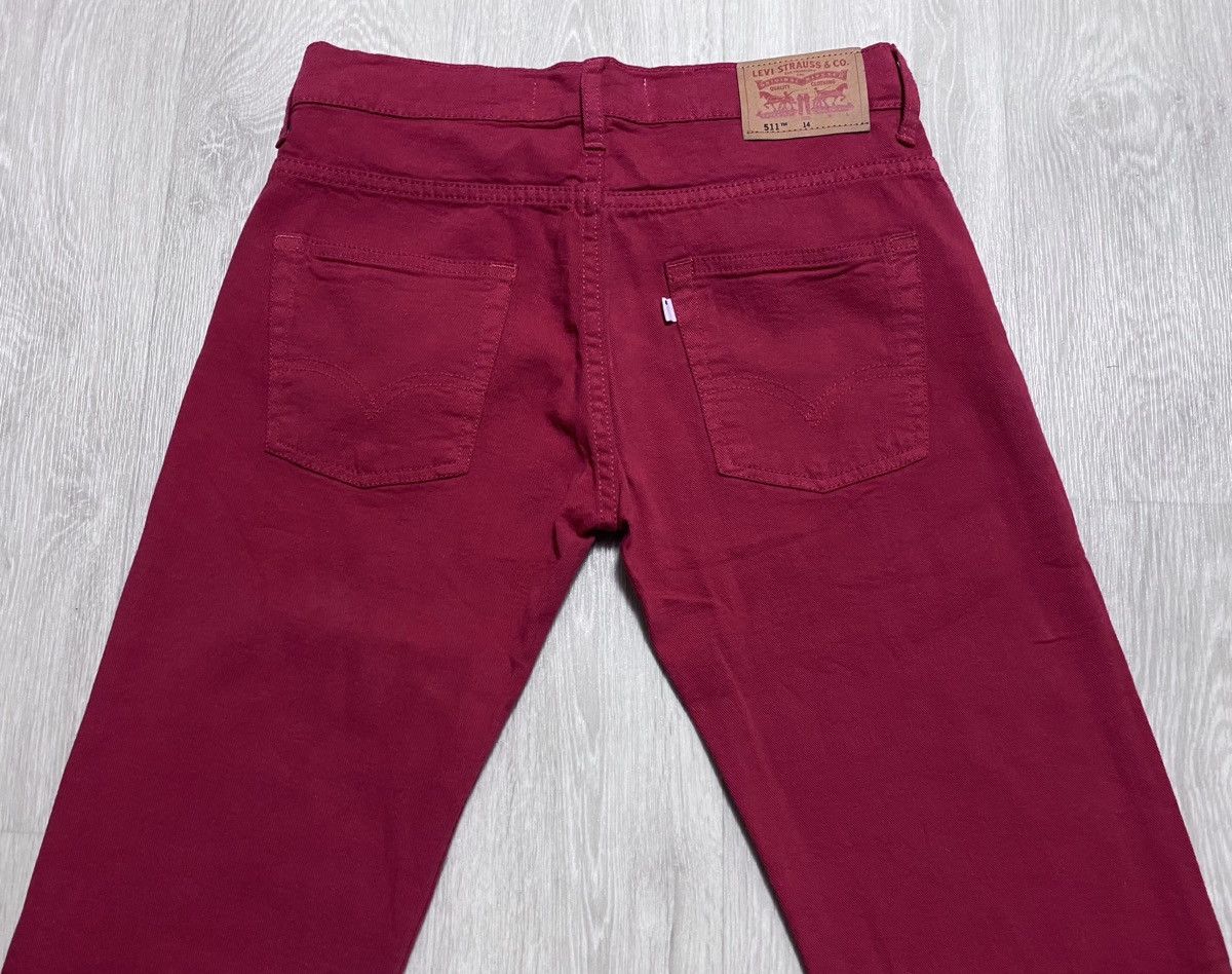 Levi's Women’s Junior Levi’s 511 Slim Vintage Red Jeans Denim Size 28" / US 6 / IT 42 - 3 Thumbnail