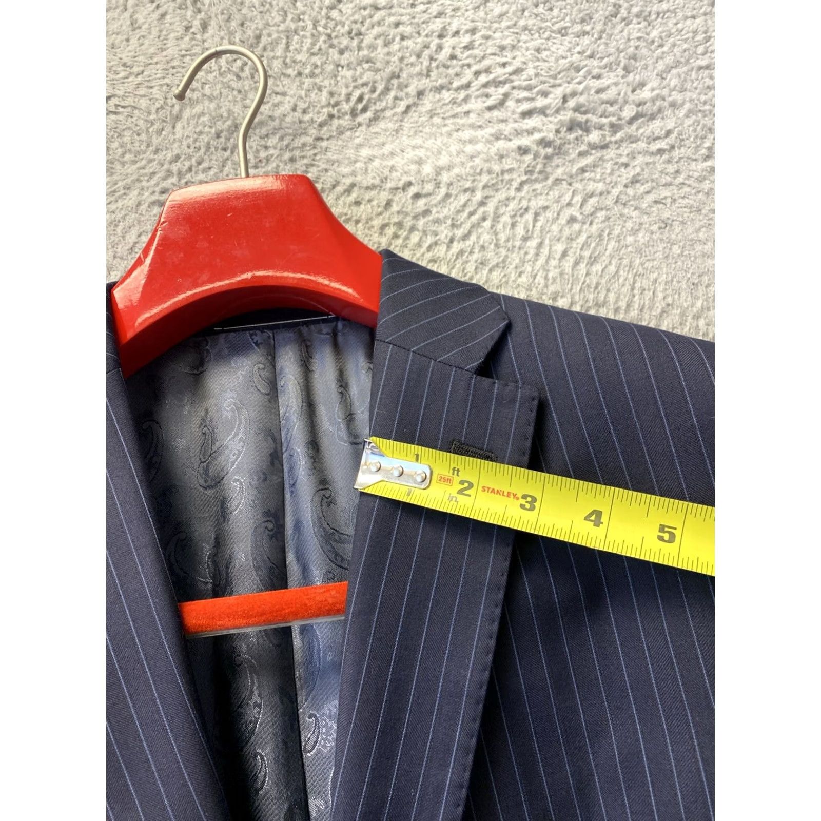 Neiman Marcus Neiman Marcus Sport Coat Blazer 42L Men’s Blue Striped Wool /0745 Size 42R - 7 Thumbnail