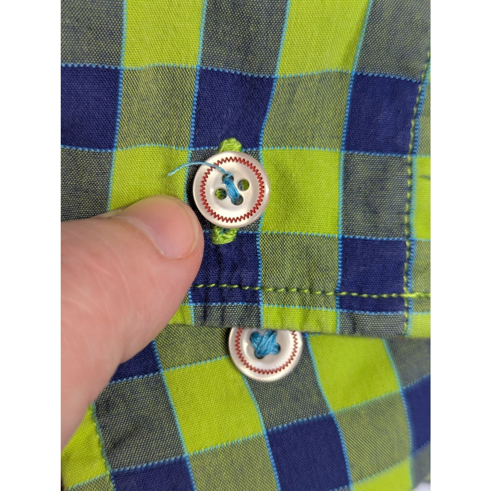Robert Graham Robert Graham Shirt Green Blue Plaid Gingham Bright Bold Size US L / EU 52-54 / 3 - 7 Thumbnail