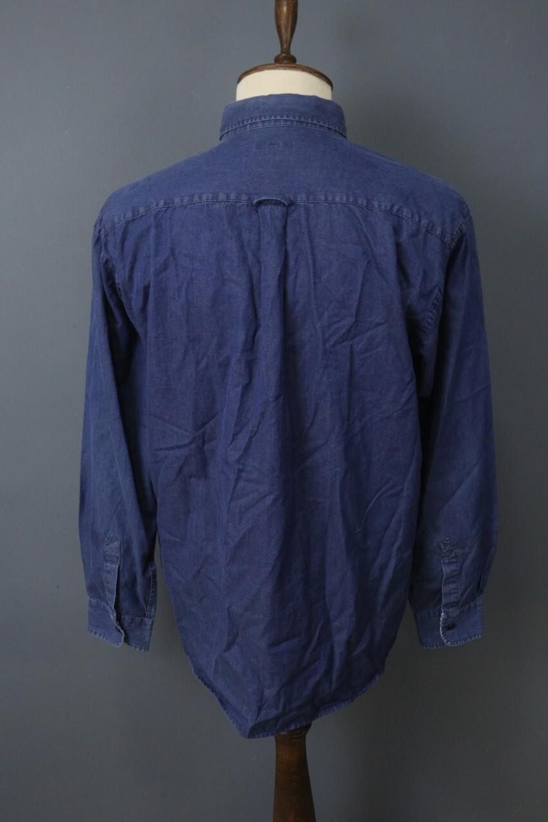 Designer Blueberry London Navy Lyocell Button Front Shirt Size XL Size US XL / EU 56 / 4 - 8 Thumbnail