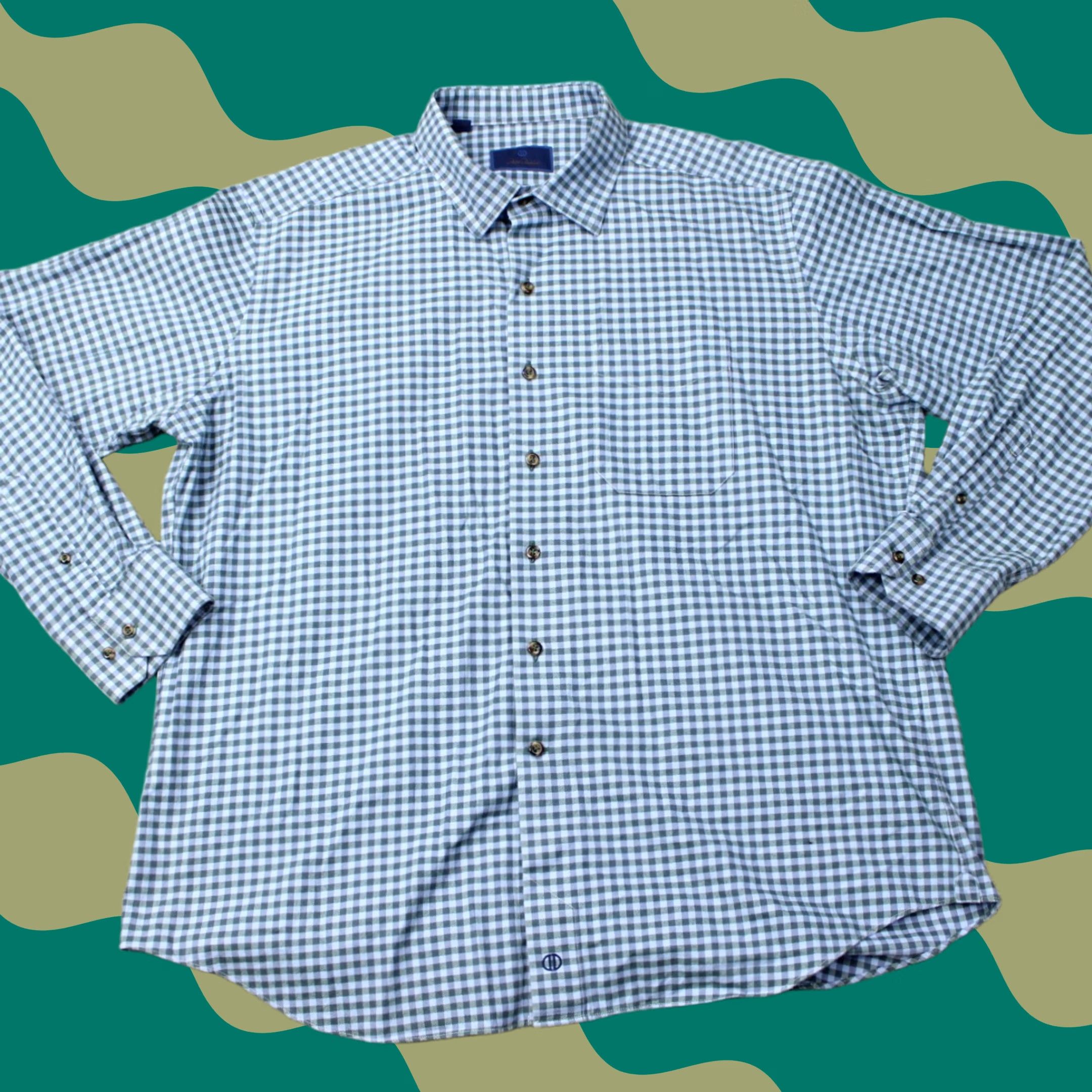 David Donahue David Donahue Shirt Mens 2XL XXL Blue Plaid 100% Cotton Long Sleeve Button Up Size US XXL / EU 58 / 5 - 1 Thumbnail