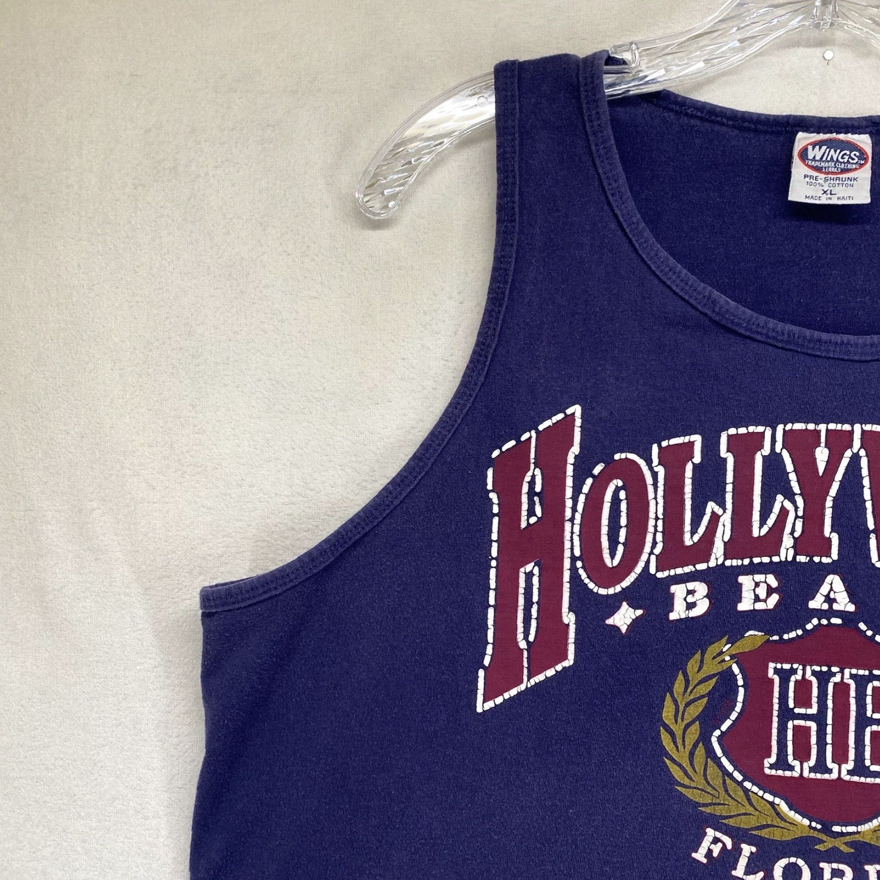 Vintage VINTAGE Wings Florida Beach T-Shirt Men Large Blue Summer Sleeveless Graphic Print Size US L / EU 52-54 / 3 - 6 Thumbnail