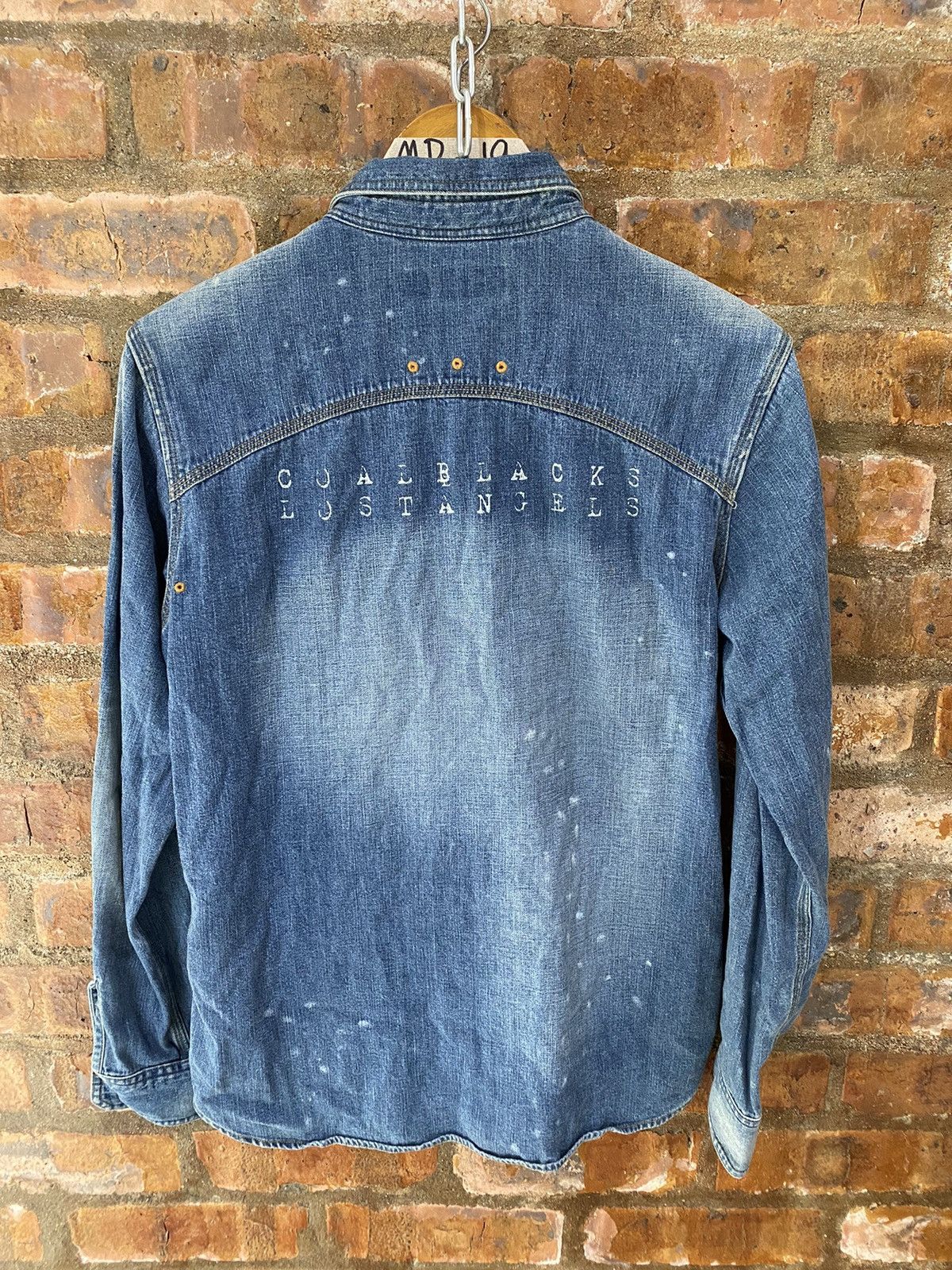Mastermind Japan 2000s 🔥 Coal Black Los Angeles Rustic Faded Denim Distresse Size US M / EU 48-50 / 2 - 12 Thumbnail