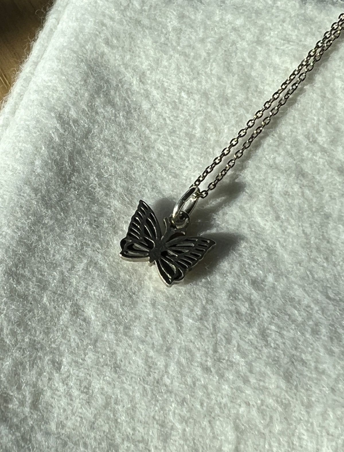 image of Needles Butterfly Necklace in Silver, Men's
