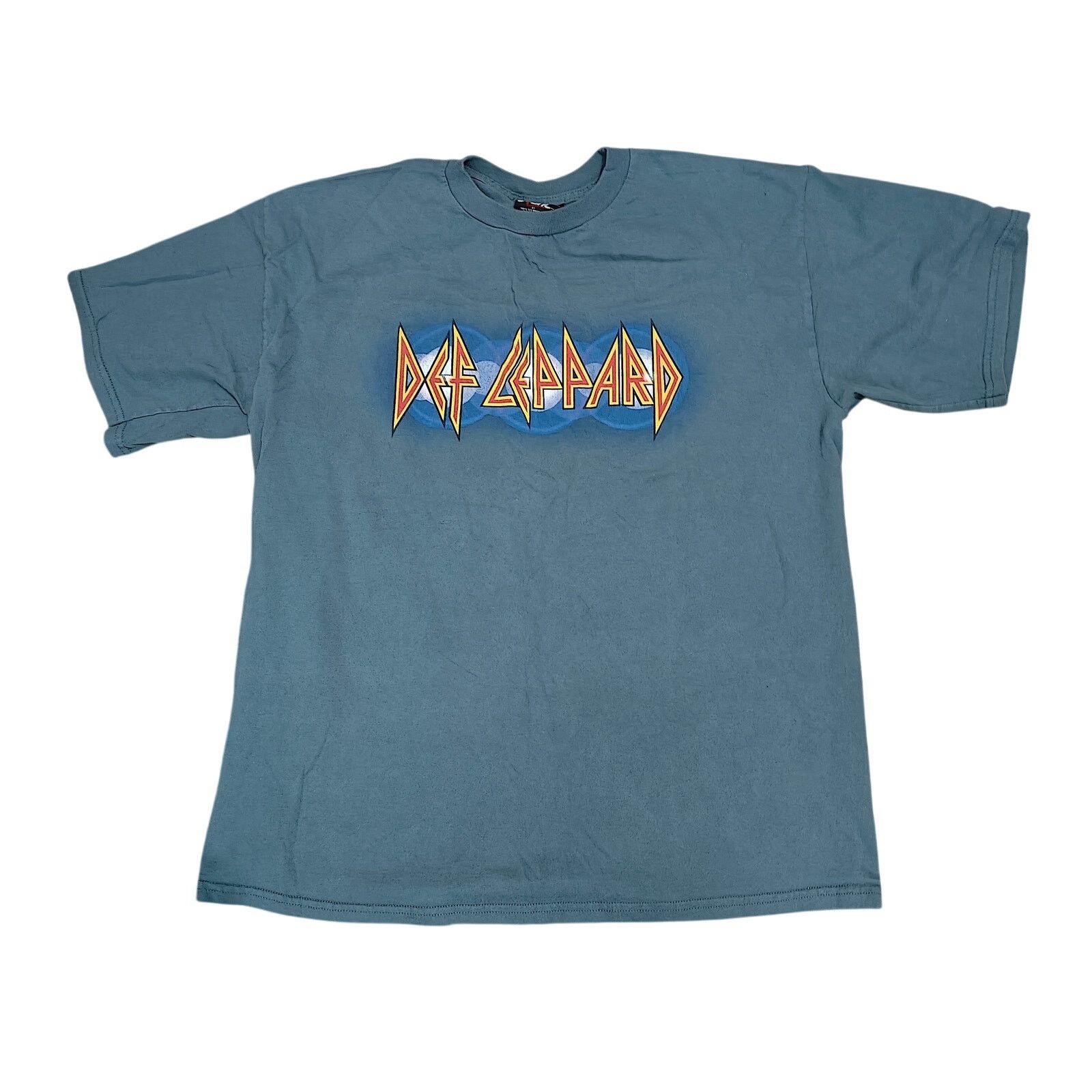 Vintage Vintage Def Leopard Band Tee 1999 Tultex Blue Short Sleeve Size US XL / EU 56 / 4 - 1 Thumbnail