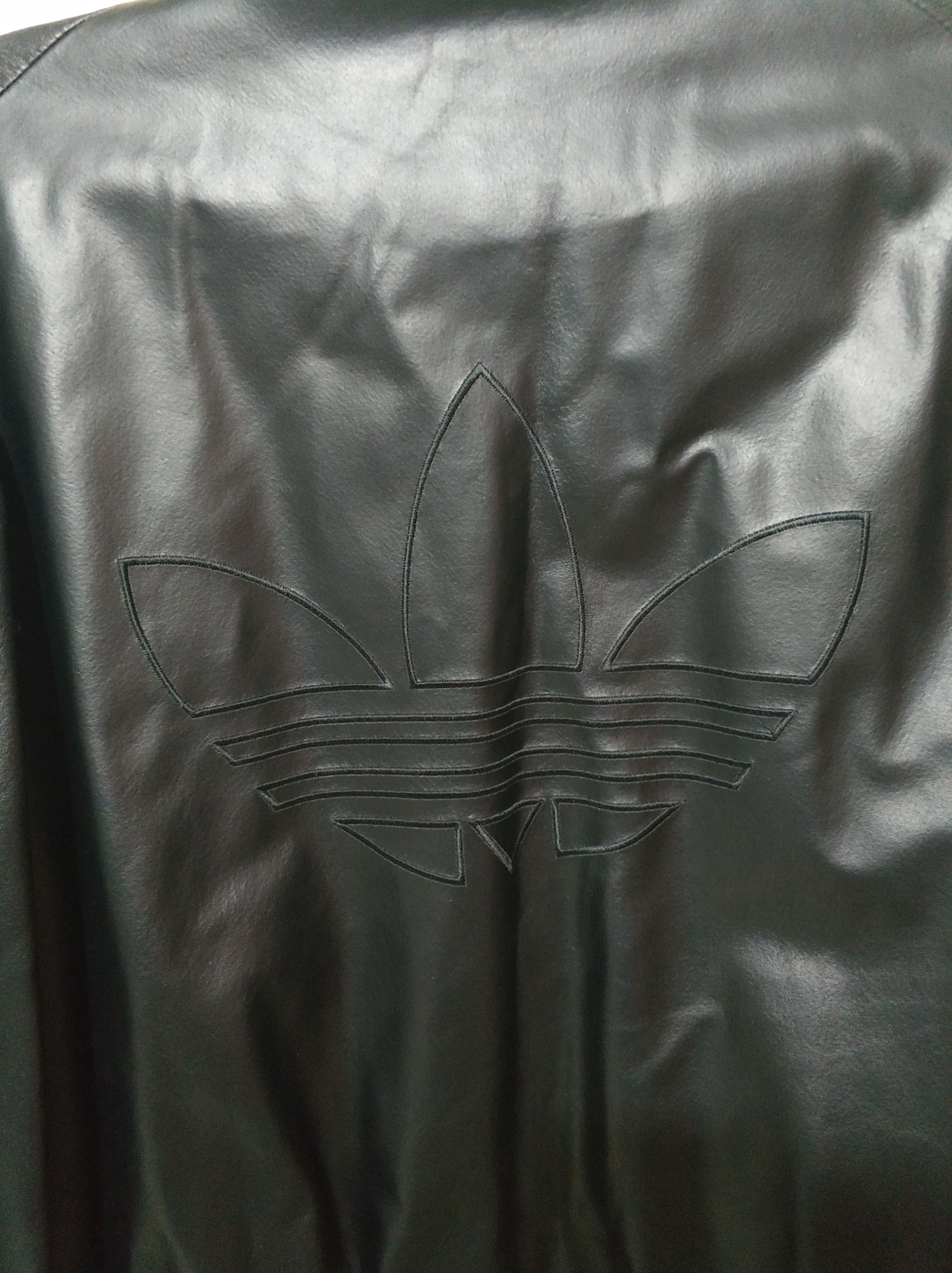 Adidas adidas Leather A15 3XL/4XL Gold Trefoil Vintage Jacket Size US XXL / EU 58 / 5 - 10 Thumbnail