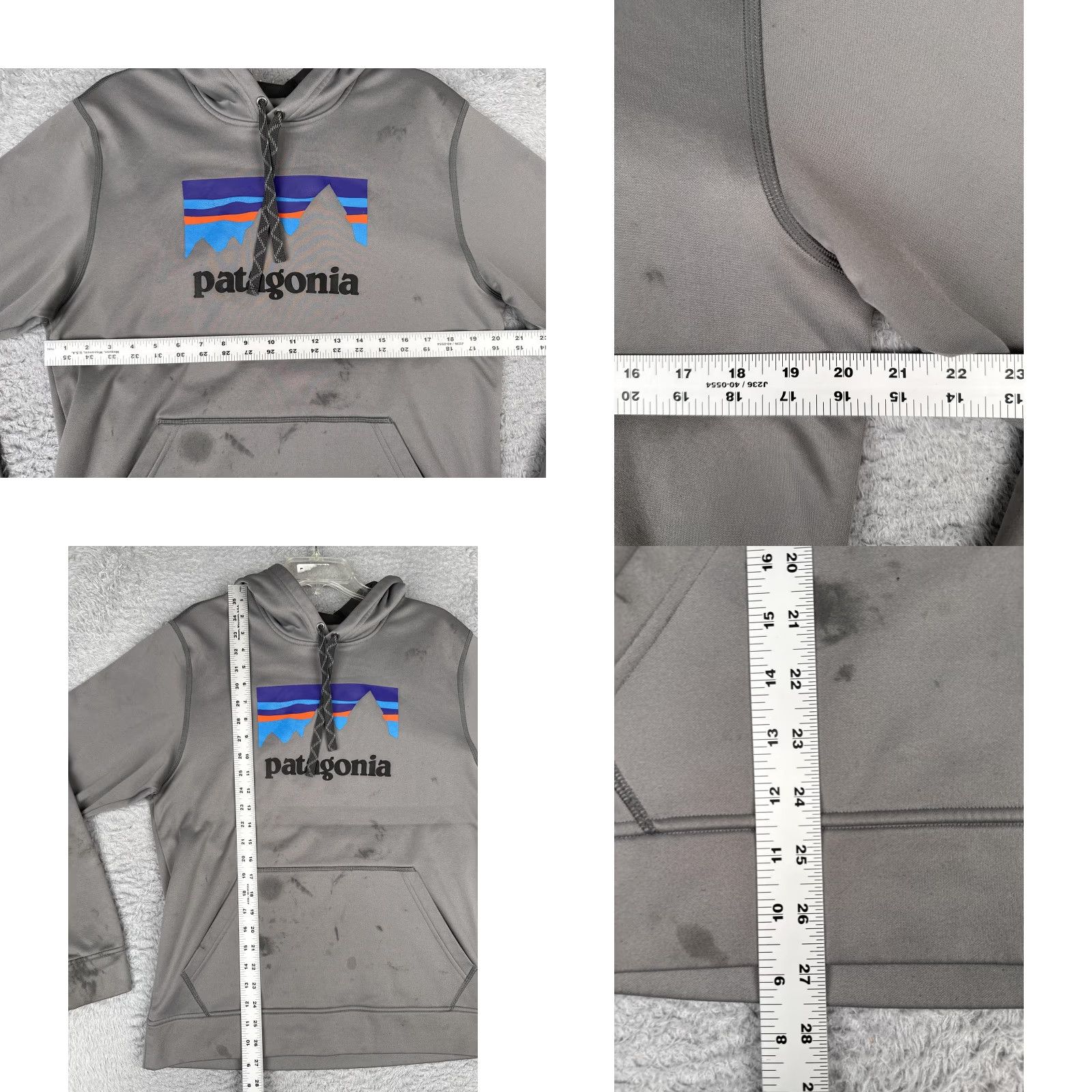 Patagonia Patagonia Hoodie Mens M Gray P-6 Logo Graphic Pullover Sweatshirt Fleece Kangaroo Pocket Regular Fit Active Outdoor Size US M / EU 48-50 / 2 - 8 Thumbnail