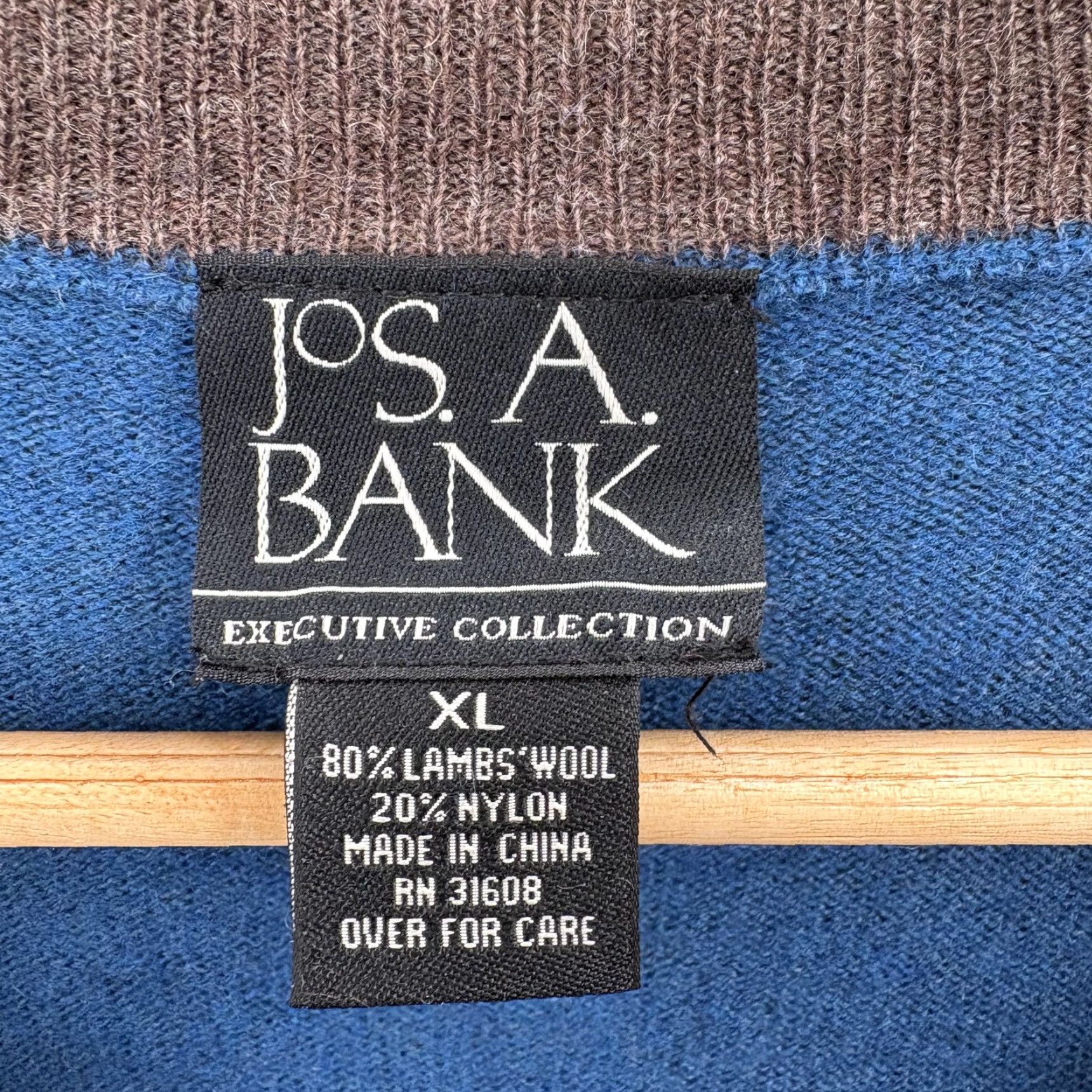 Jos. A. Bank Jos. A. Bank Sweater Mens XL Blue Wool Nylon Pullover Long Sleeve Knitted Knit Collared Button Solid Wool Blend Pullover XL Mens Blue Size US XL / EU 56 / 4 - 4 Thumbnail