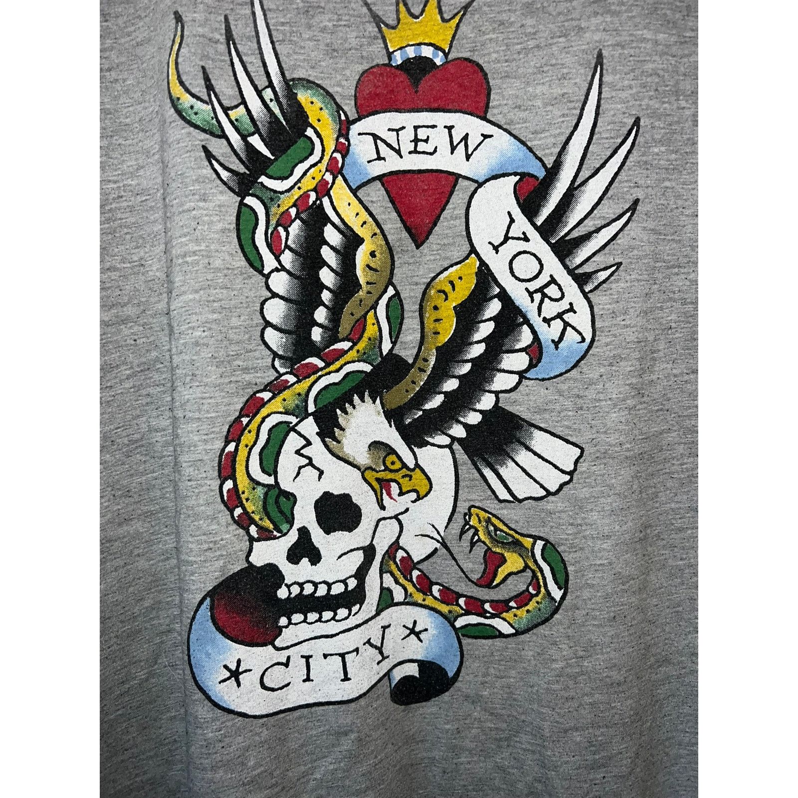 Ed Hardy Y2K Ed Hardy NYC Shirt New York City Eagle Gray Tee 2000s XL Size US XL / EU 56 / 4 - 2 Thumbnail
