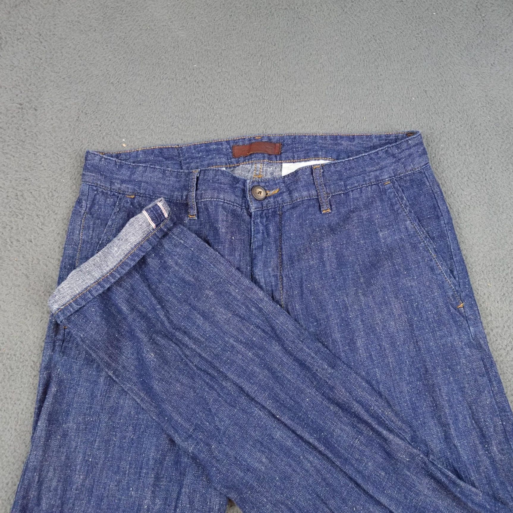 Vintage Current/Elliott Denim Pants Mens 33 Blue Ink Selvage Slim Straight CEM0106SV Size US 33 - 2 Thumbnail