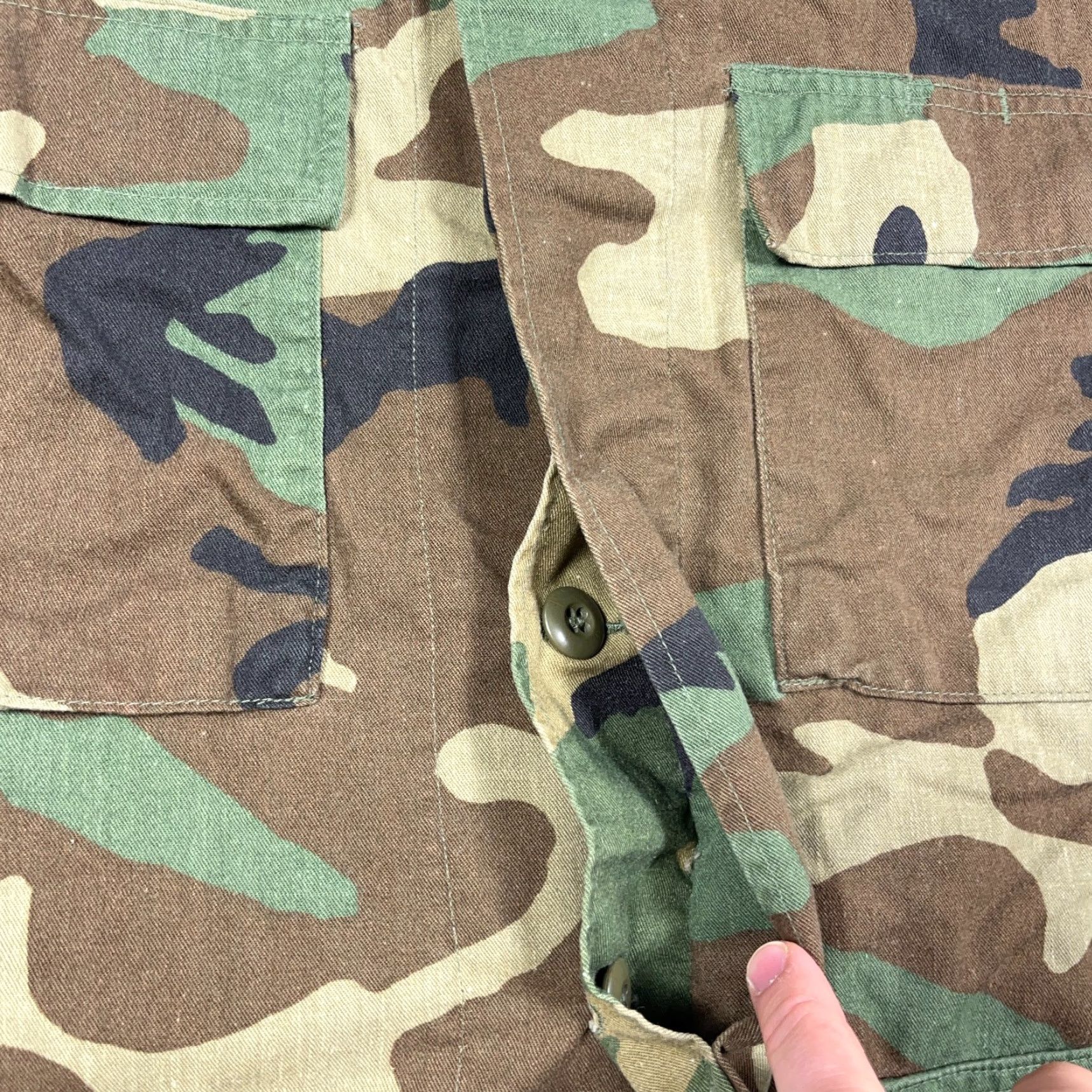 Vintage VINTAGE Military Field Jacket Mens Small Woodland Camo Coat Ripstop Unlined 90s Y2K Camouflage Jacket Mens Small Green 40 in Chest Wool? Size US S / EU 44-46 / 1 - 5 Thumbnail