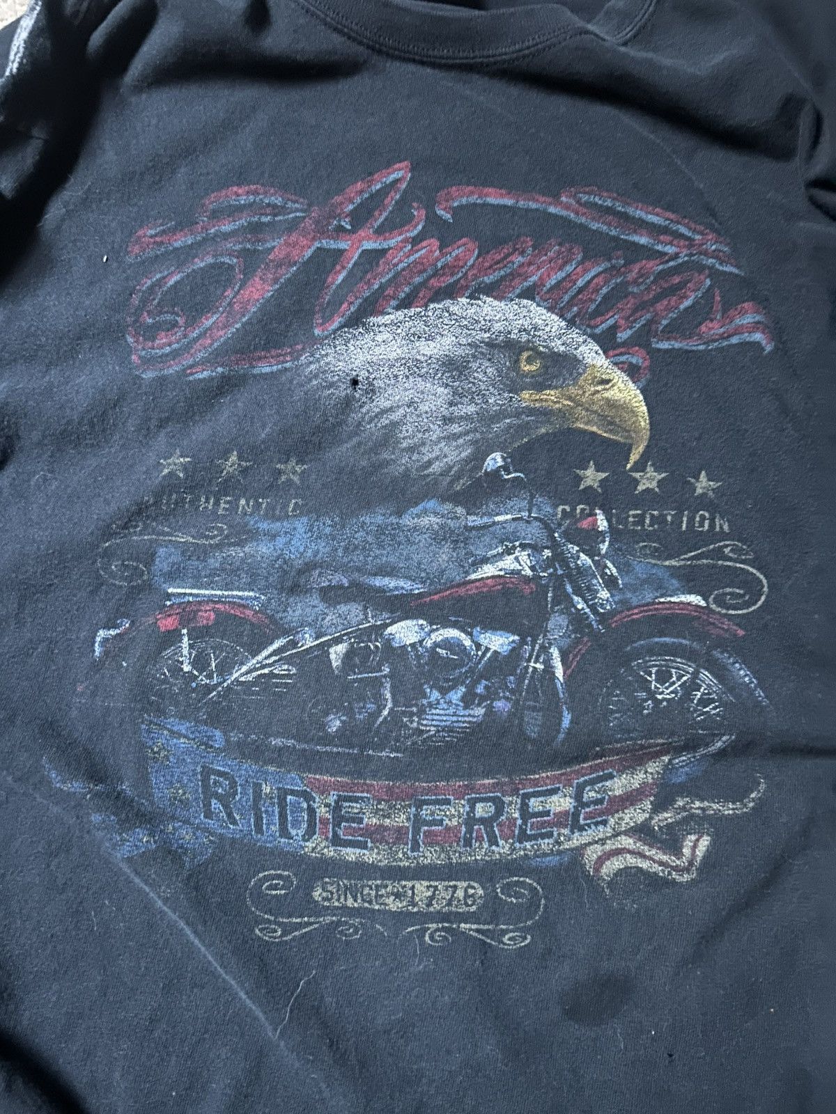 Vintage faded vintage american ride free t-shirt Size US M / EU 48-50 / 2 - 2 Thumbnail
