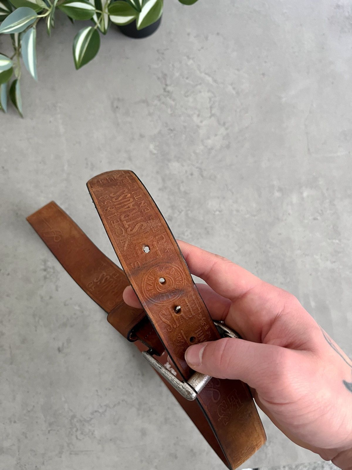 Levi's × Levi's Vintage Clothing Levi’s Leather Belt made in USA size 36/90 Size 36 - 6 Thumbnail