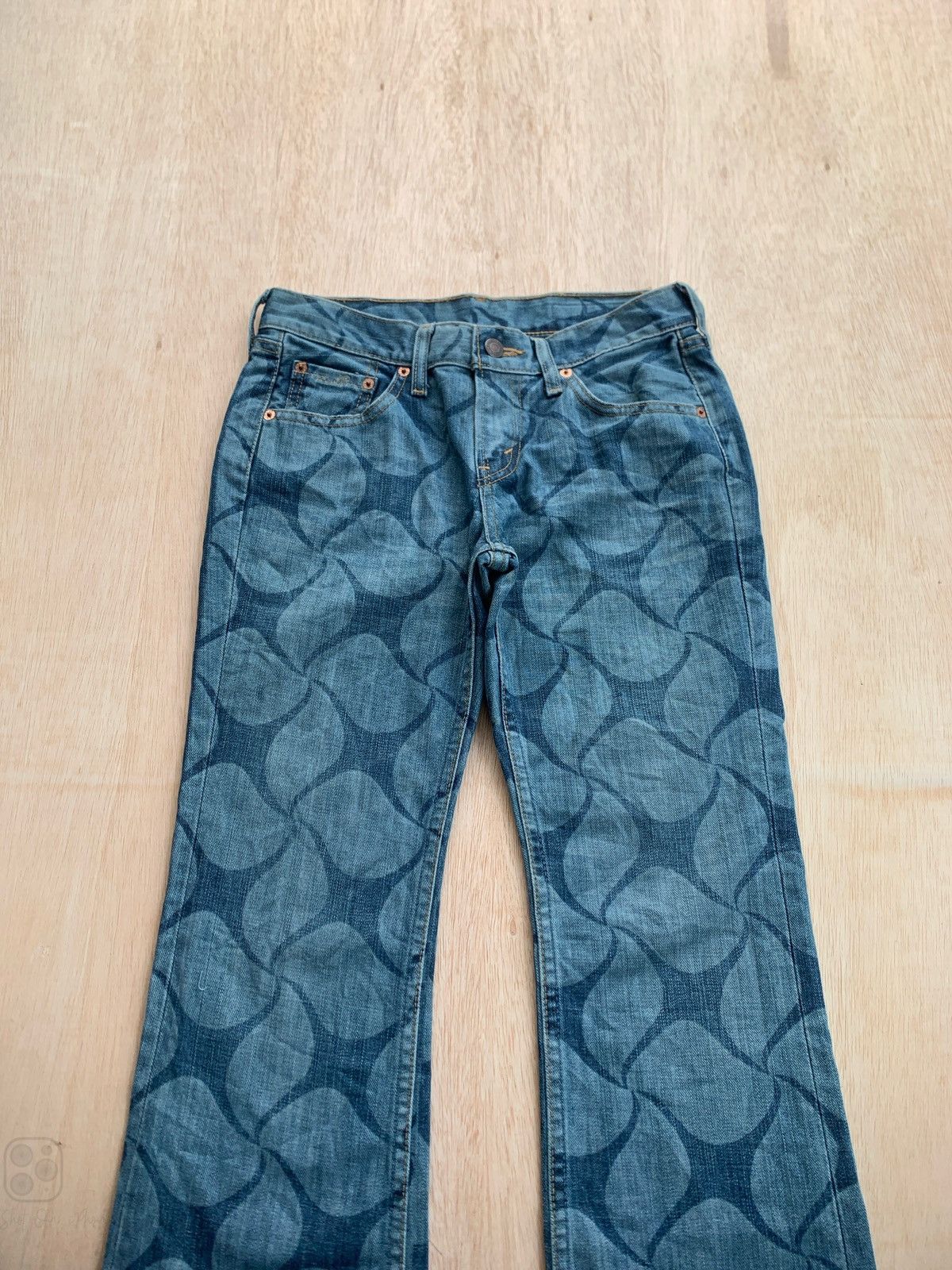 Hysteric Glamour × Japanese Brand Flare Jeans Levis All Over Print Denim Bootcut Size 30" / US 8 / IT 44 - 2 Thumbnail
