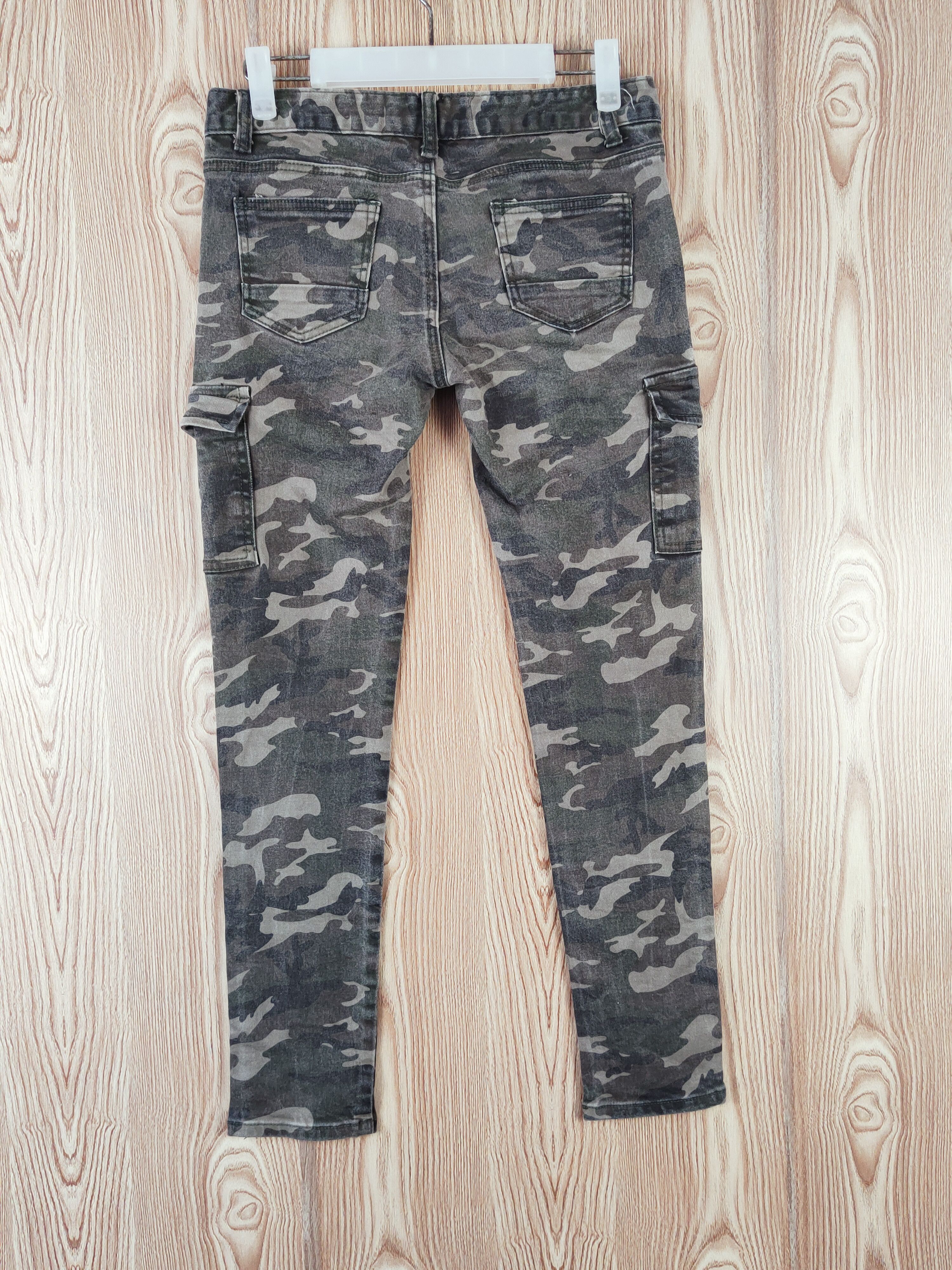 Japanese Brand Chocosoda Camouflage Distressed Ripped Jeans #W112 Size 29" - 7 Thumbnail