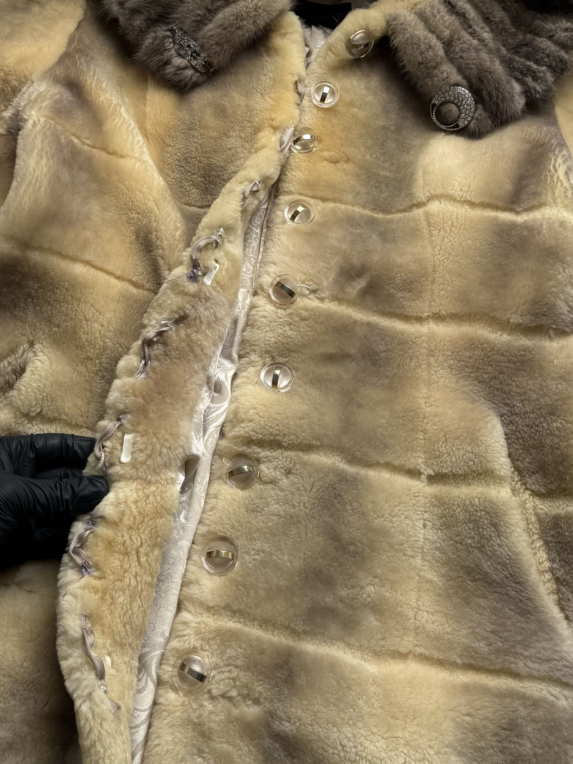 Vintage Vintage Real Sheepskin Hooded Coat Size L / US 10 / IT 46 - 9 Thumbnail