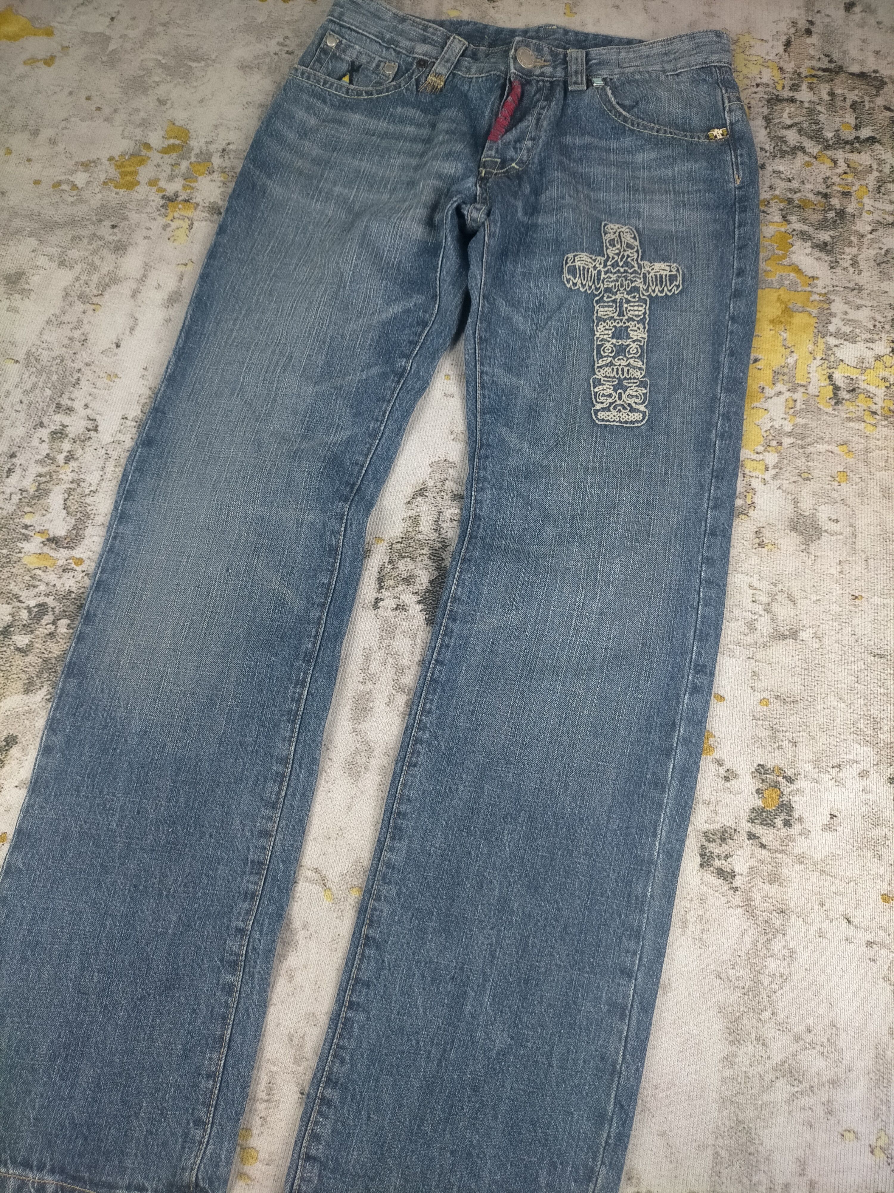 Dsquared2 🔥Rare DSQUARED2 Jeans Native American Totem Warrior Theme Size US 32 / EU 48 - 2 Thumbnail