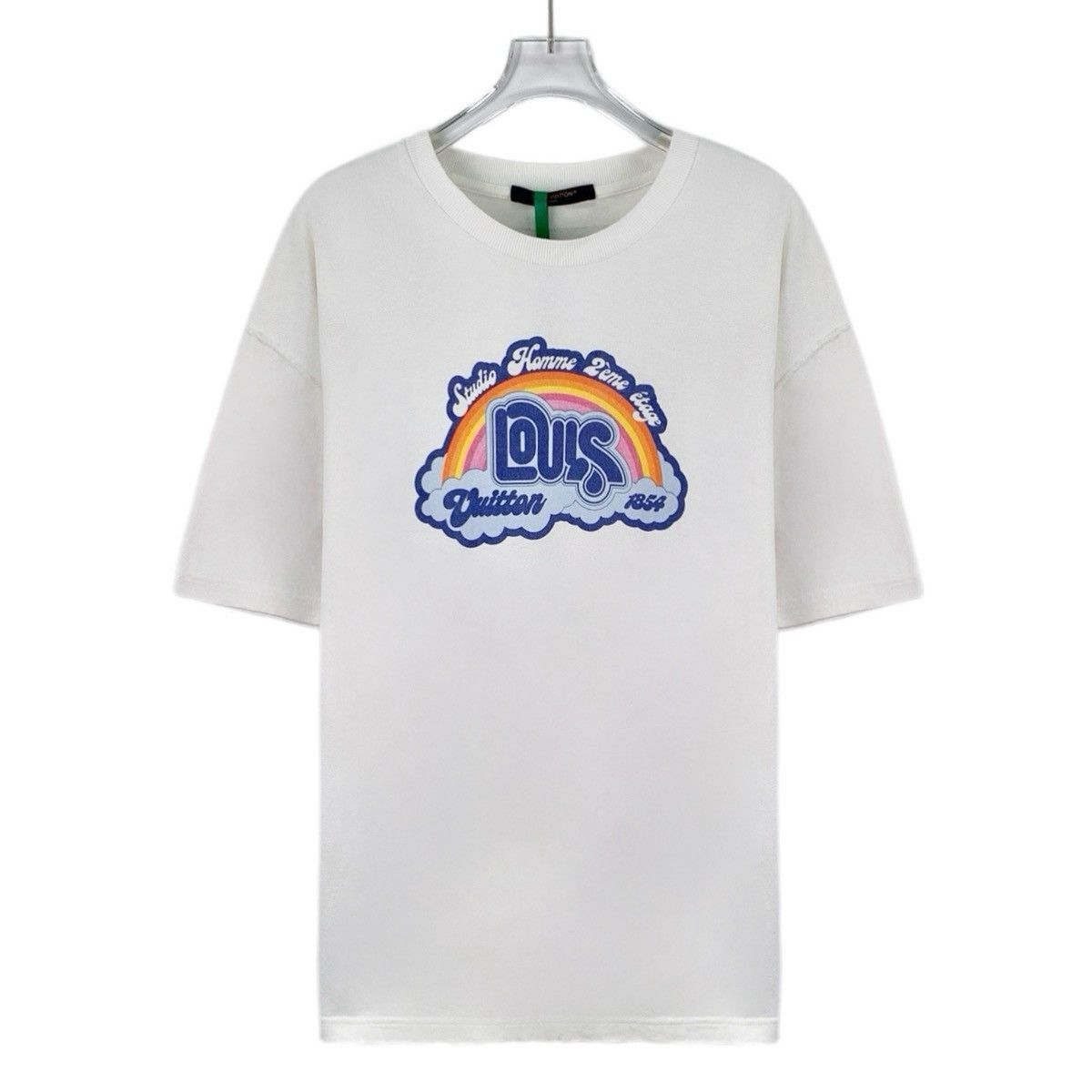 Louis Vuitton White Rainbow Graphic Short Sleeve Shirt Size US L / EU 52-54 / 3 - 1 Thumbnail