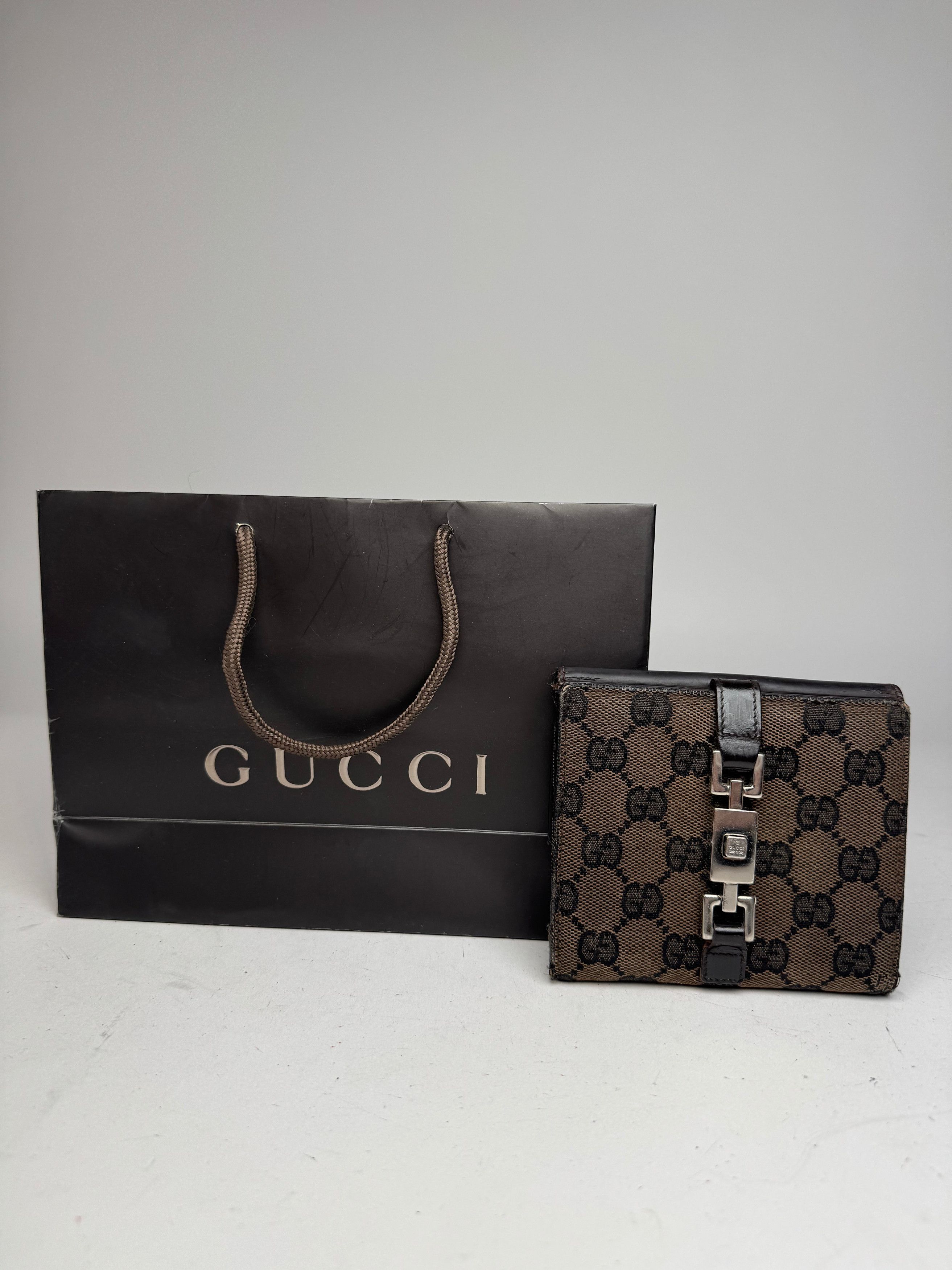 Other Vintage Gucci Jackie Monogram Wallet Brown Black Size ONE SIZE - 1 Thumbnail