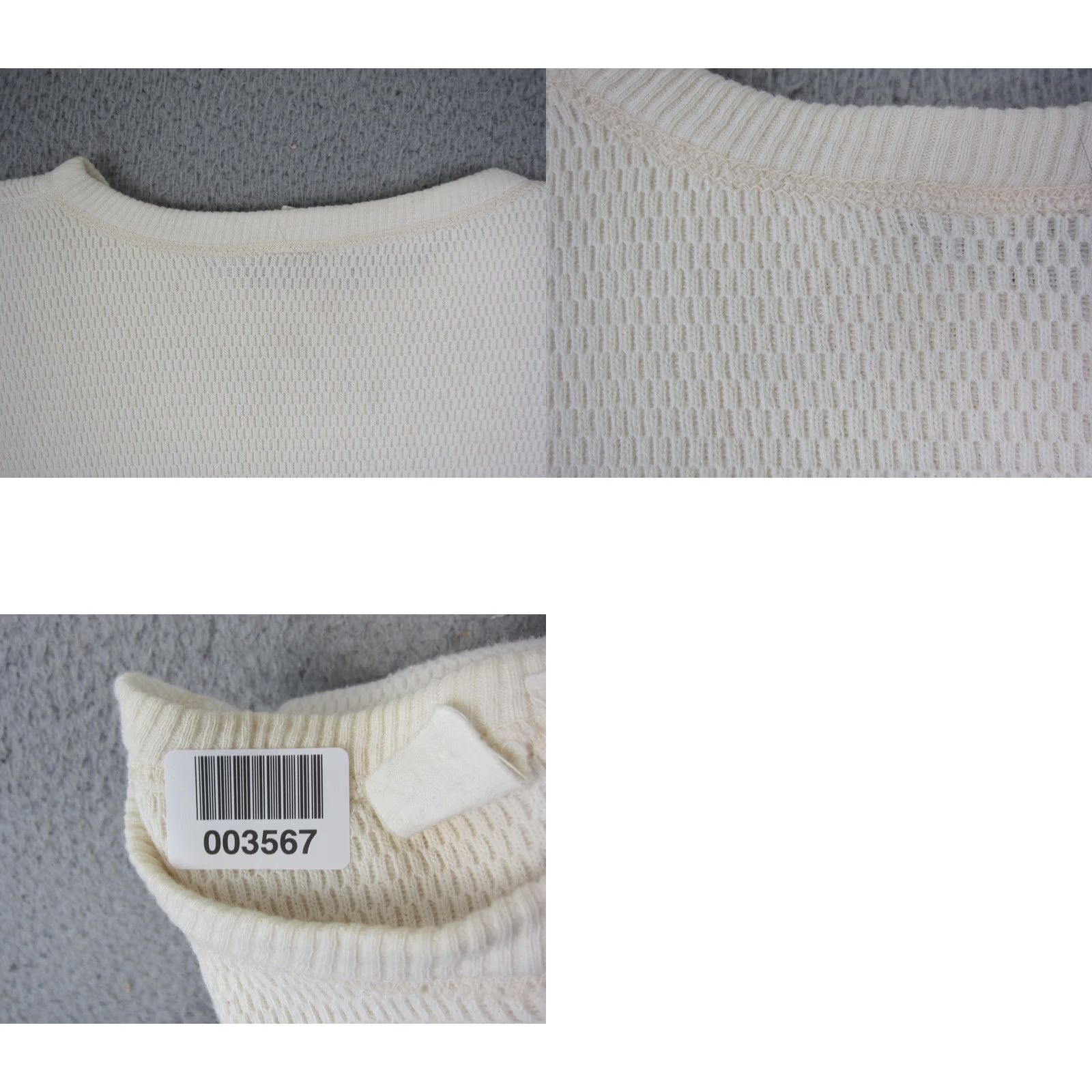 JCPenney VINTAGE JCPenney Shirt Mens LT Thermal Waffle Knit Ivory 60s 70s 80s 90s Crew Neck Long Sleeve Classic Big & Tall Mens Size US L / EU 52-54 / 3 - 9 Thumbnail