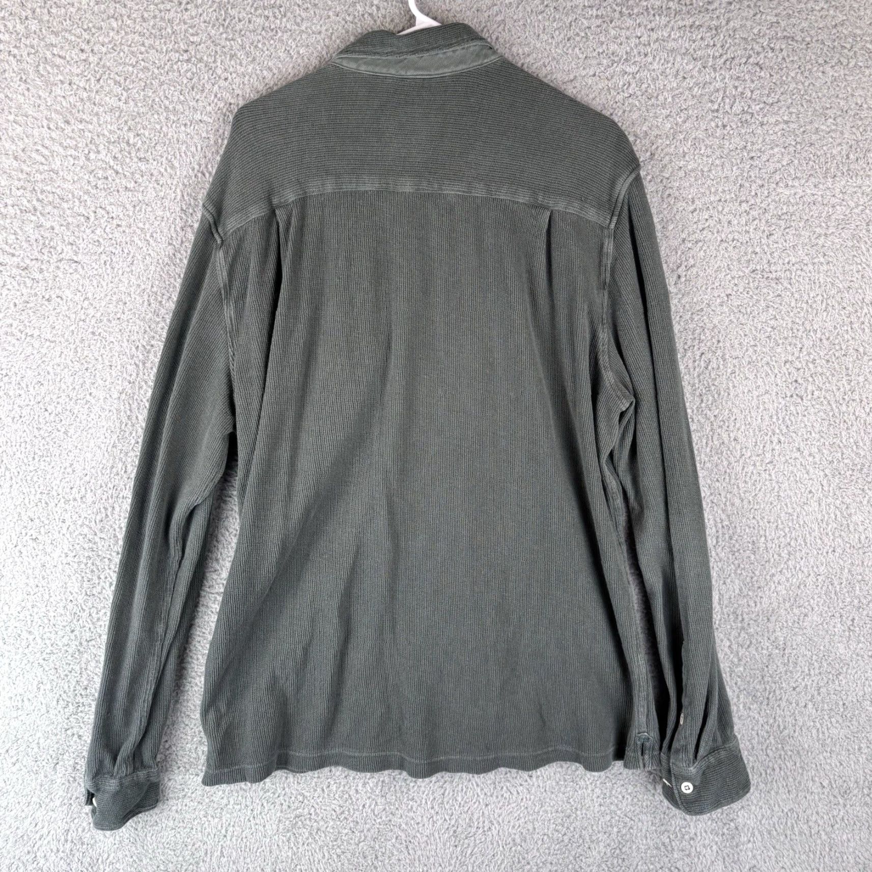 Vintage 32 Bar Blues Shirt Mens XL Green Waffle Knit Button Pocket Cotton Classic Western Shirt Size US XL / EU 56 / 4 - 5 Thumbnail