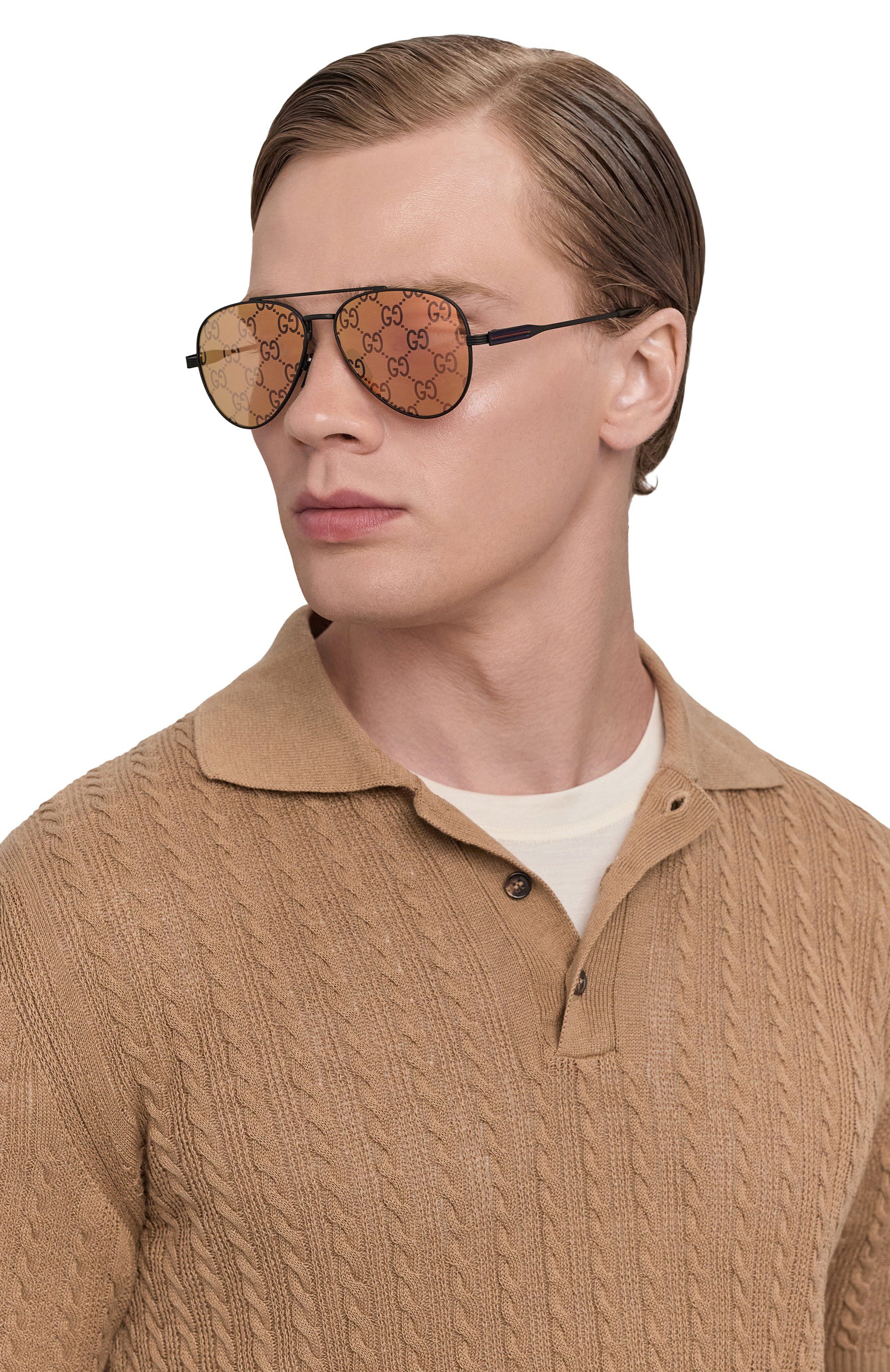 NWT Gucci GG1874S-005 Unisex Sunglasses Gucci GG1874S 005 Pilot Sunglasses Matte Black - eye-oo.com main image 4