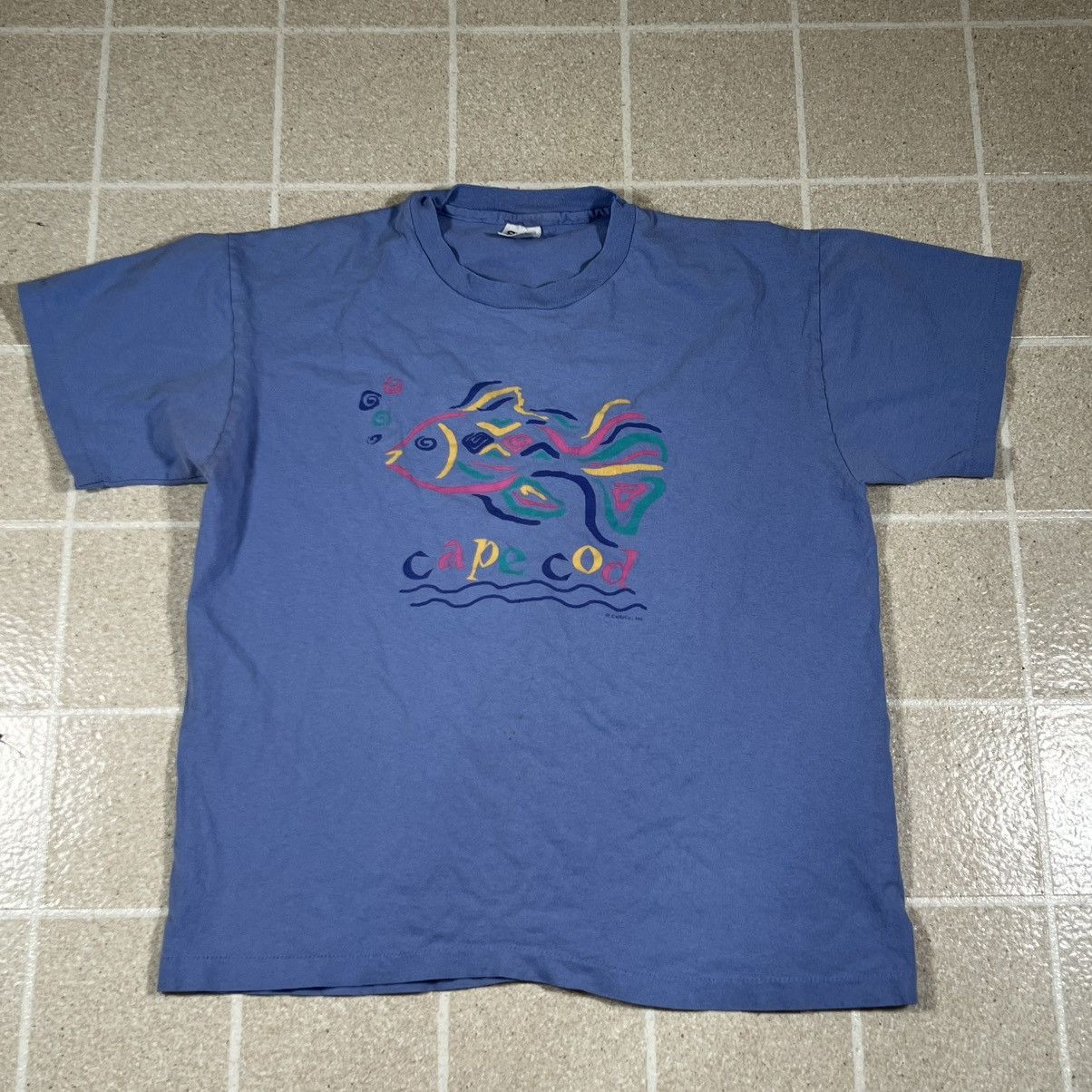 Anvil VTG Cape Cod T-shirt Blue Made In USA Single Stitch Tee Sz L Size US L / EU 52-54 / 3 - 1 Thumbnail