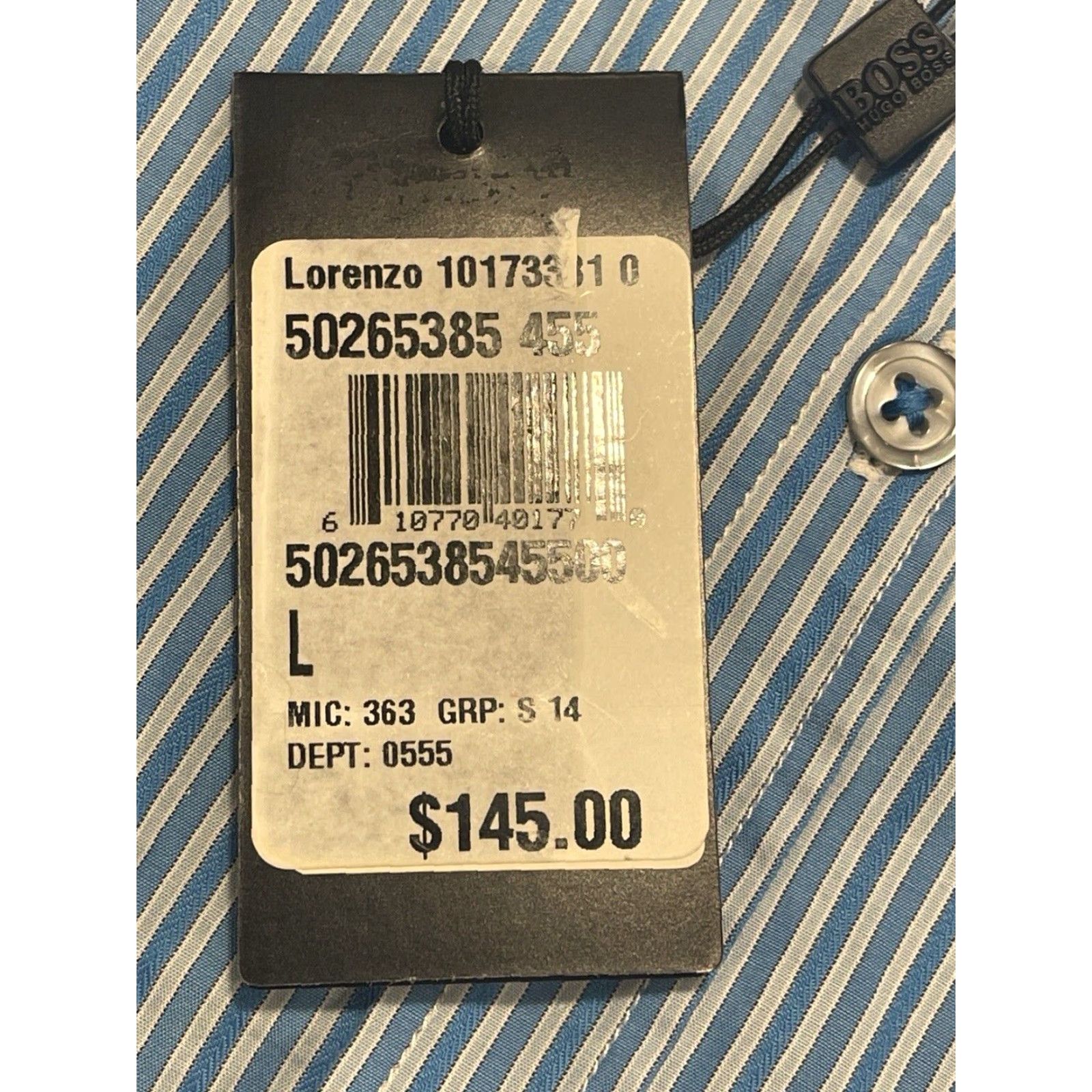 Hugo Boss NWT MENS HUGO BOSS REGULAR FIT LORENZO STRIPE BUTTON UP SHIRT SZ L Size US L / EU 52-54 / 3 - 7 Thumbnail