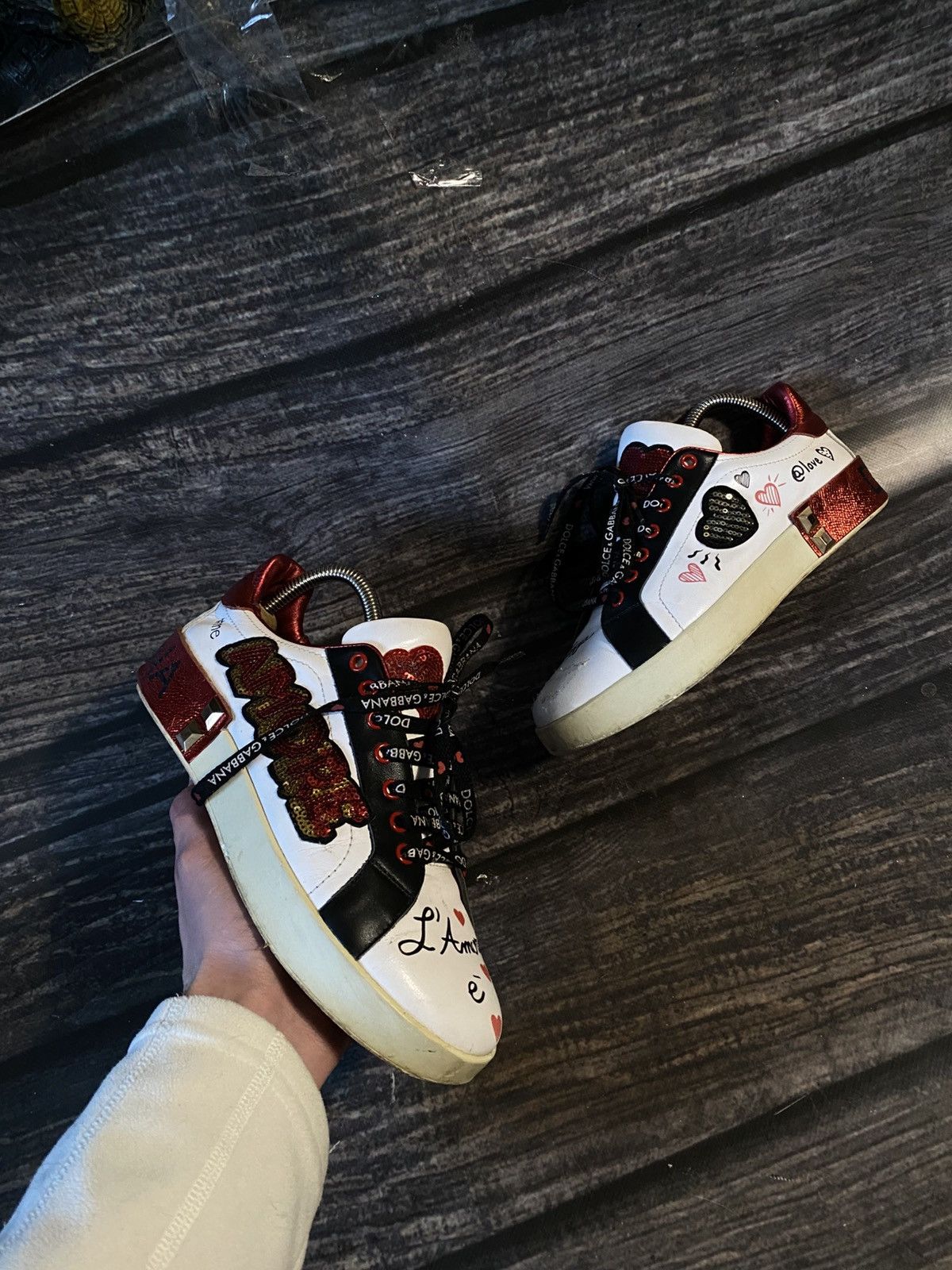 Dolce & Gabbana Dolce Gabbana Leather Low Top Sneakers Size US 8.5 / IT 38.5 - 1 Thumbnail
