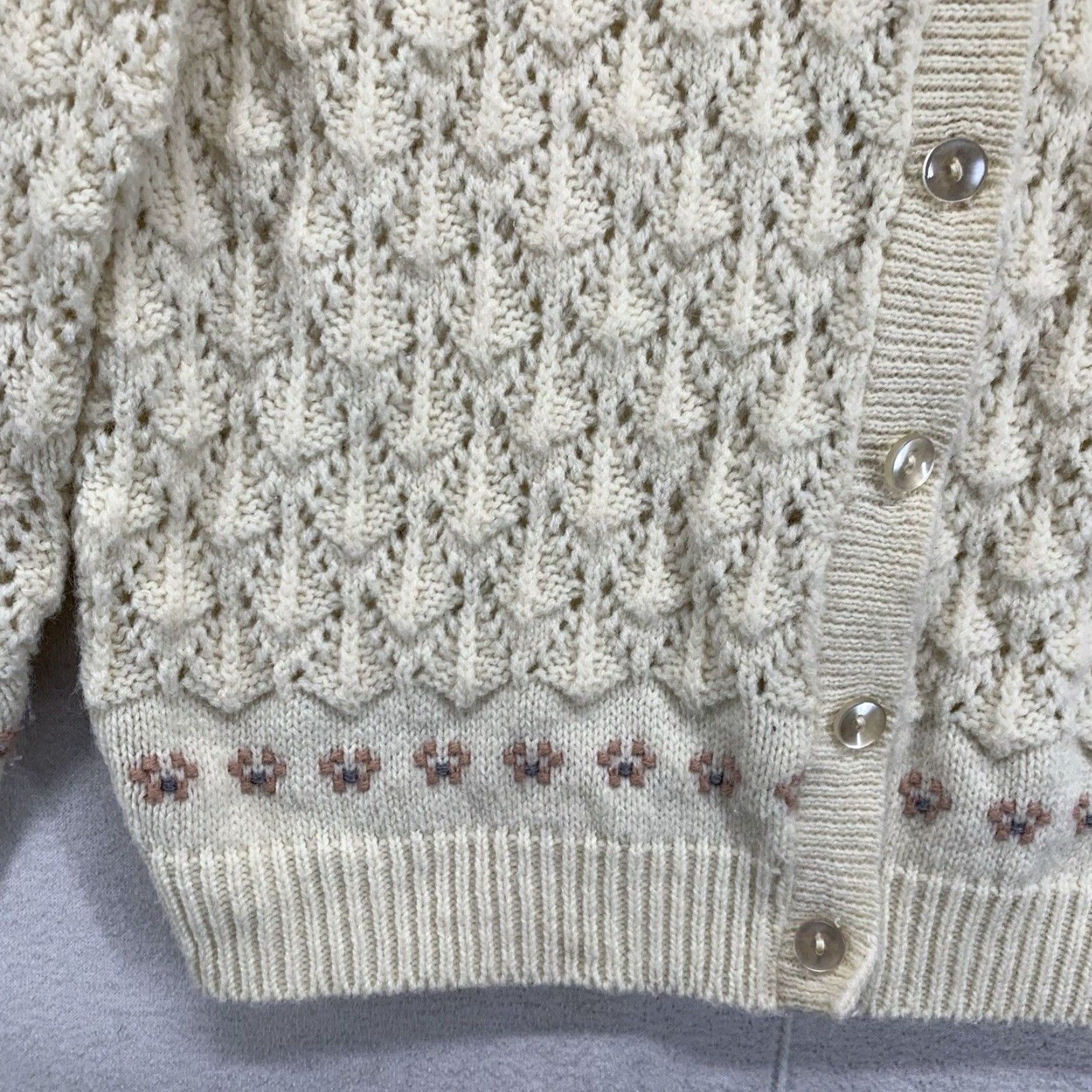 Vintage VINTAGE Wintuk Cardigan Sweater Women's Small Ivory Floral Embroidered 80s Bohemian Womens Size S / US 4 / IT 40 - 5 Thumbnail