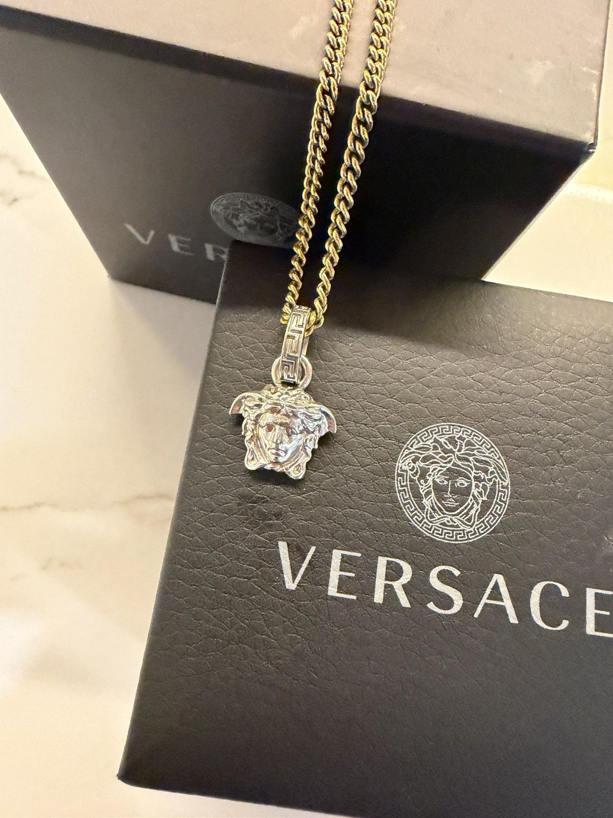 Versace Gold and Silver Versace Medusa Pendant Chain Necklace Size ONE SIZE - 2 Thumbnail