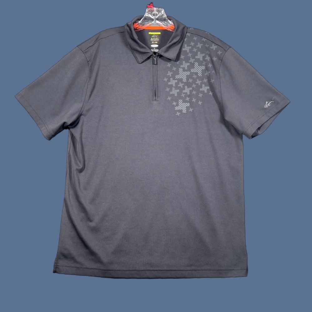 Vintage Greg Norman Polo Shirt Mens L Slim Fit Zip Play Dry Gray Golf Polo Shirt Size US L / EU 52-54 / 3 - 1 Thumbnail